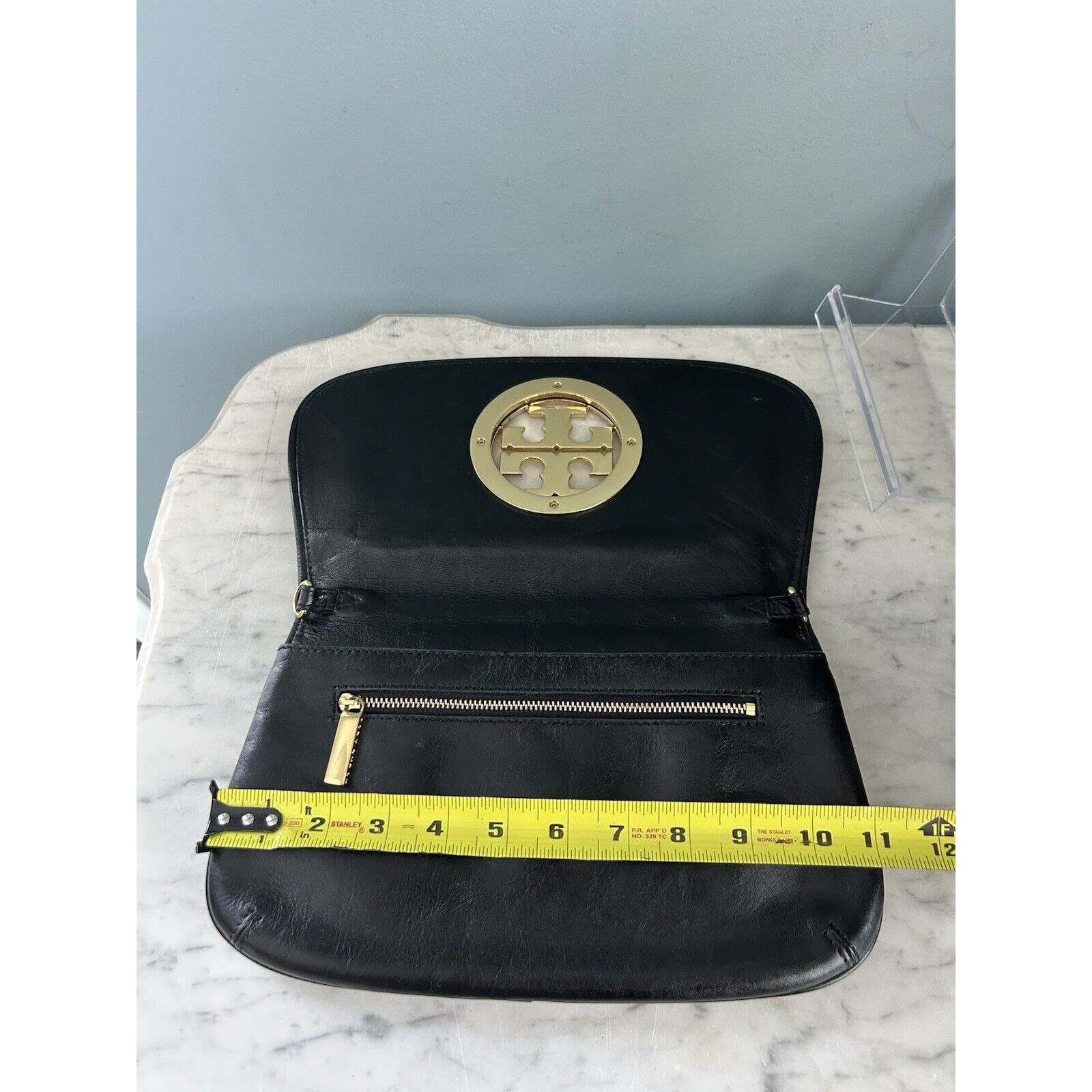 Tory Burch Tory Burch Reva Black Leather Crossbody Clutch Purse Bag Size ONE SIZE - 5 Thumbnail
