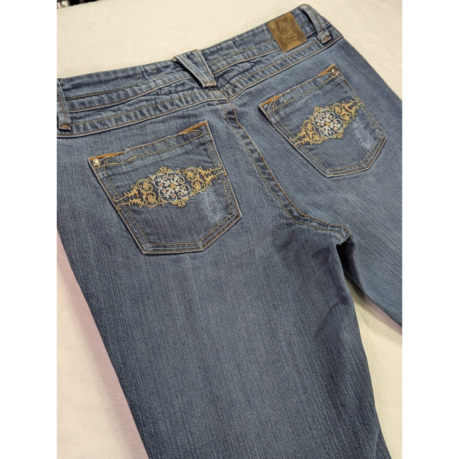 Other Vtg Candie's Y2K Embroidered Distressed Straight Jeans Sz 9 Size 33" - 13 Thumbnail