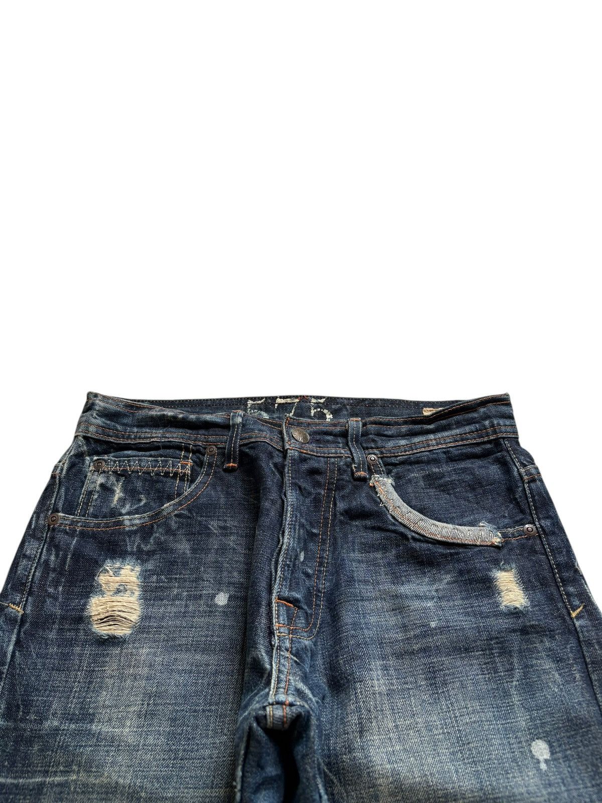 Other Vintage 575 Painted Mud Wash Patch Distress Baggy Jeans Size US 29 - 4 Thumbnail
