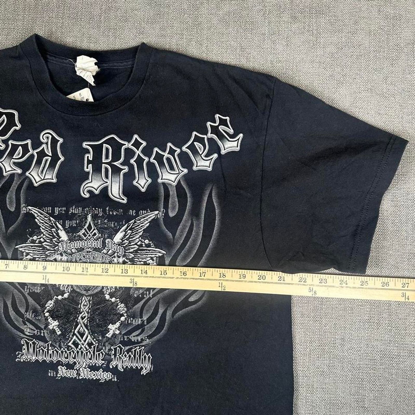 Other Y2K Red River Flames Cross Biker t-shirt Size US L / EU 52-54 / 3 - 5 Thumbnail