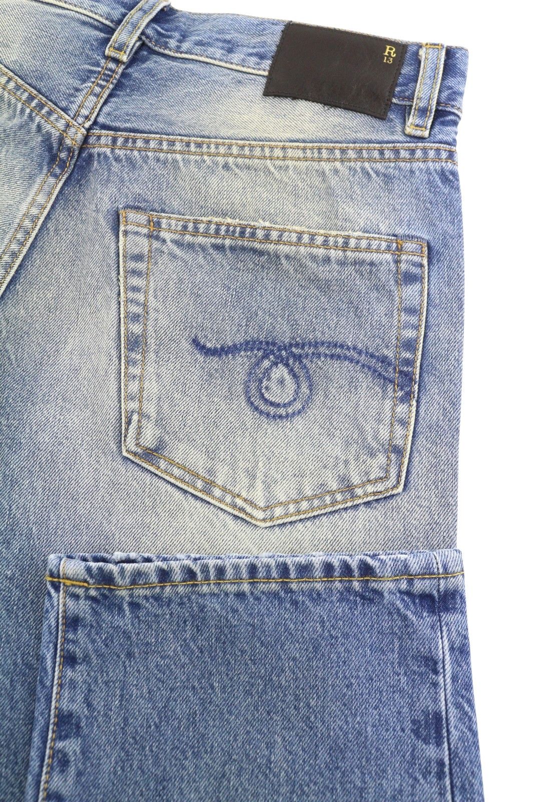 R13 BOYFRIEND 24 Jasper Cropped Blue Jeans 90045 Size 24" / US 00 / IT 34 - 6 Thumbnail