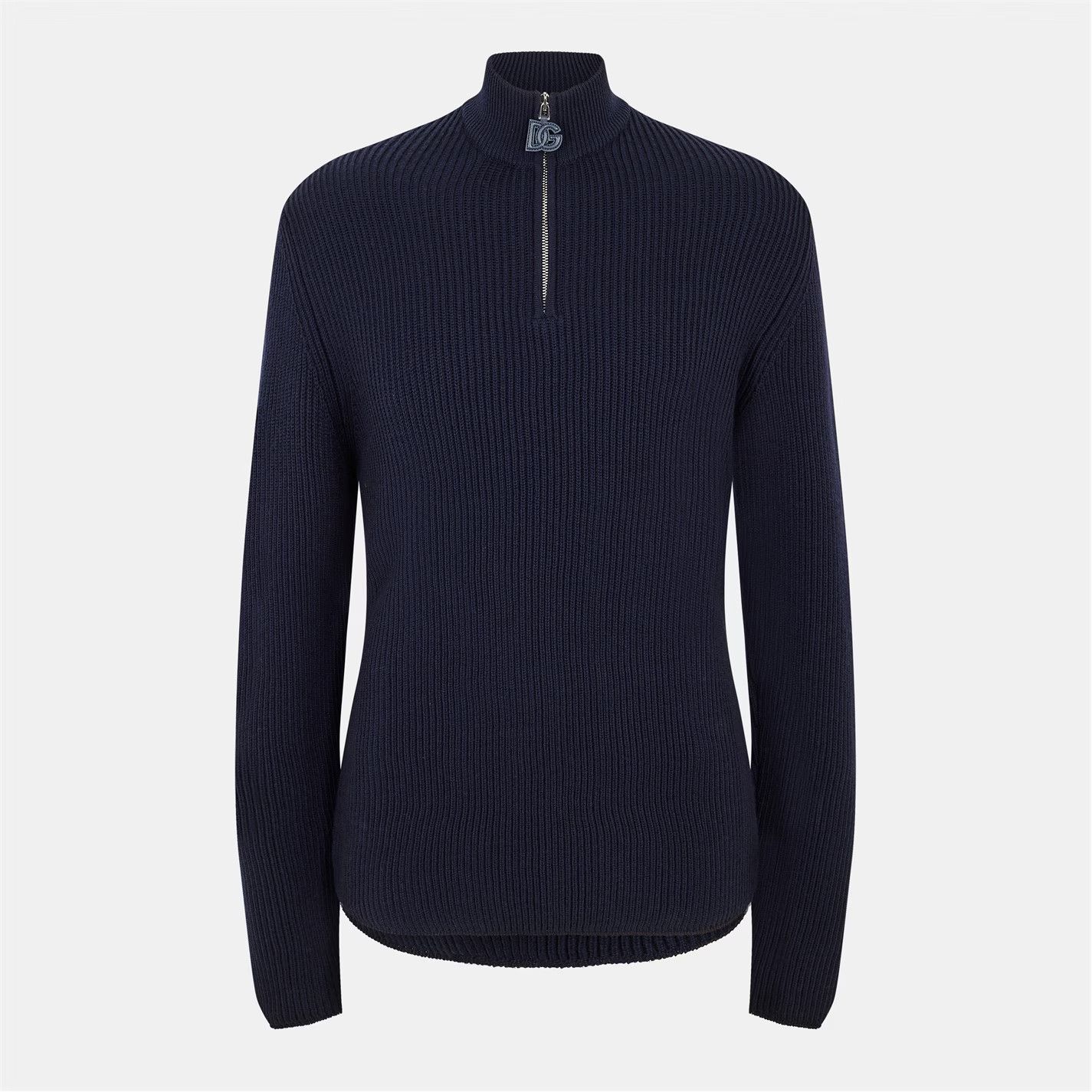 Dolce & Gabbana o1g2r1mq0426 Zip Knitted Top in Blue Size US M / EU 48-50 / 2 - 1 Thumbnail