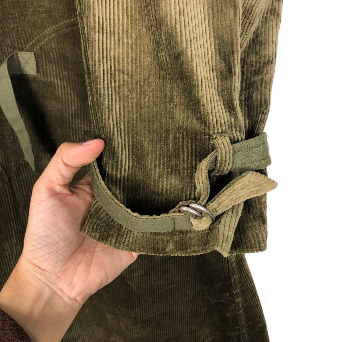 Issey Miyake 📌Vintage Long Jacket Corduroy Rain Pearl Hidden Collar Size US M / EU 48-50 / 2 - 17 Thumbnail