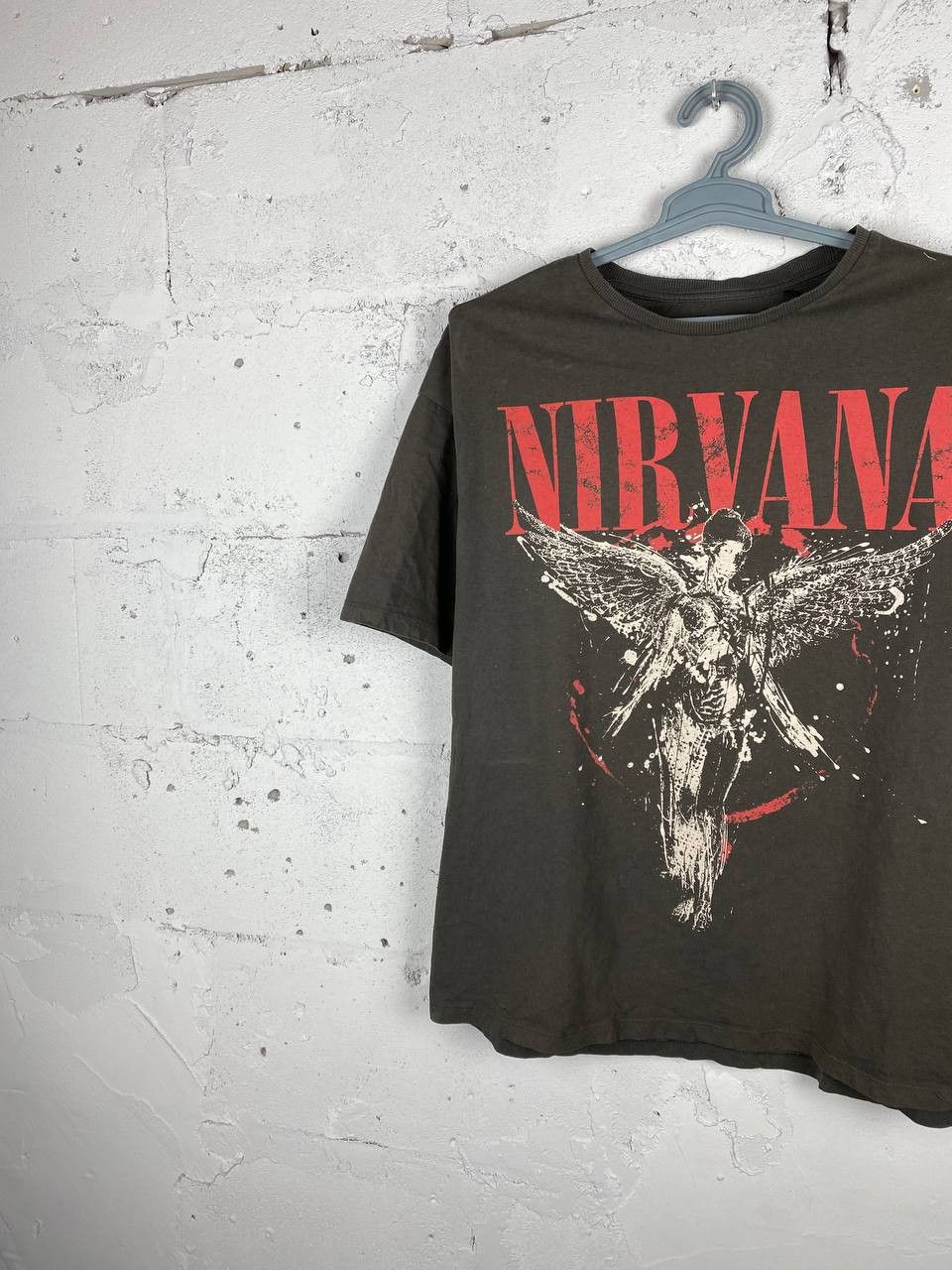 Band Tees × Nirvana Rare T-Shirt Nirvana IN UTERO Faded Grey Vintage Style Size US M / EU 48-50 / 2 - 2 Thumbnail