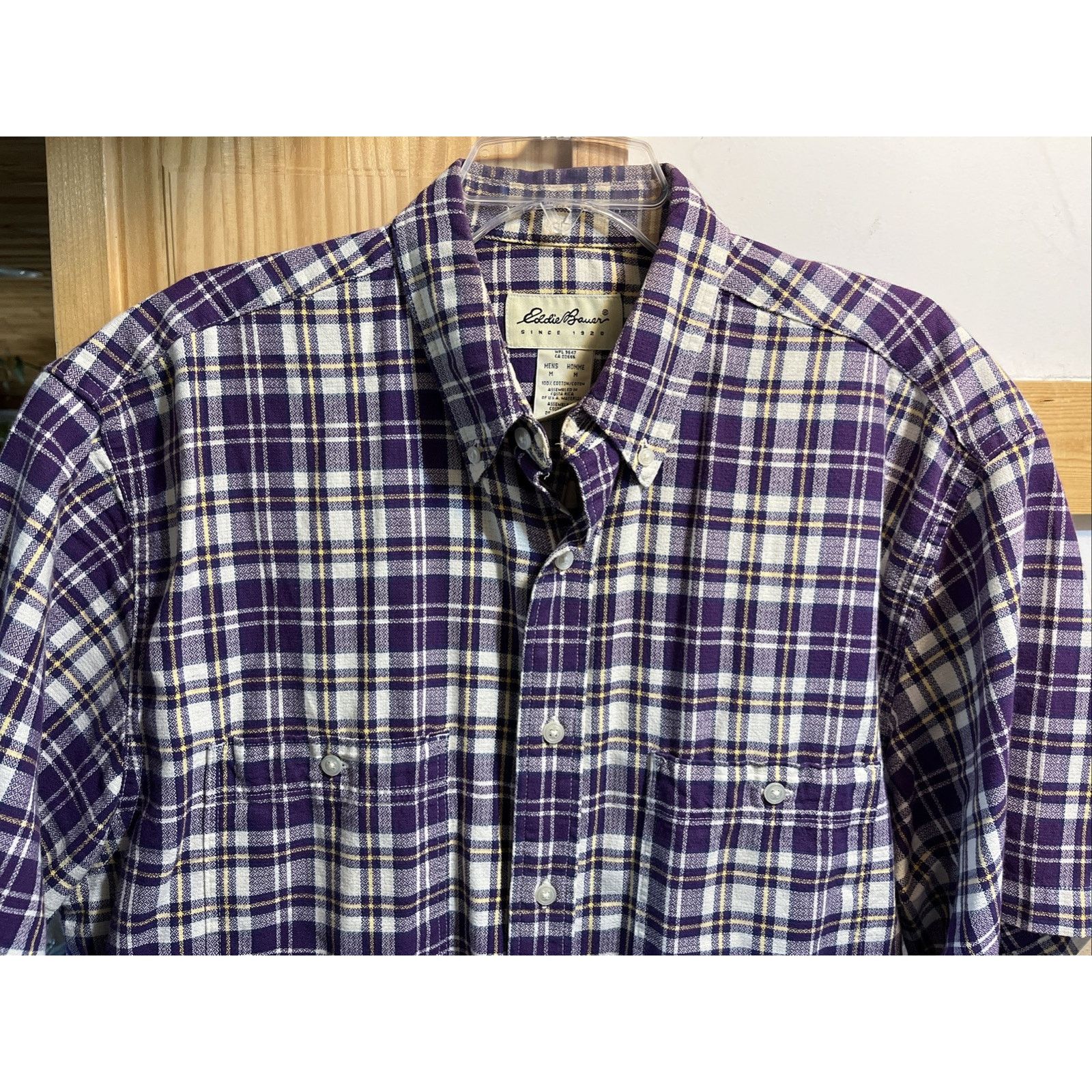 Eddie Bauer Eddie Bauer Vintage Men’s Medium Purple Plaid Cotton Shirt Size US M / EU 48-50 / 2 - 4 Thumbnail