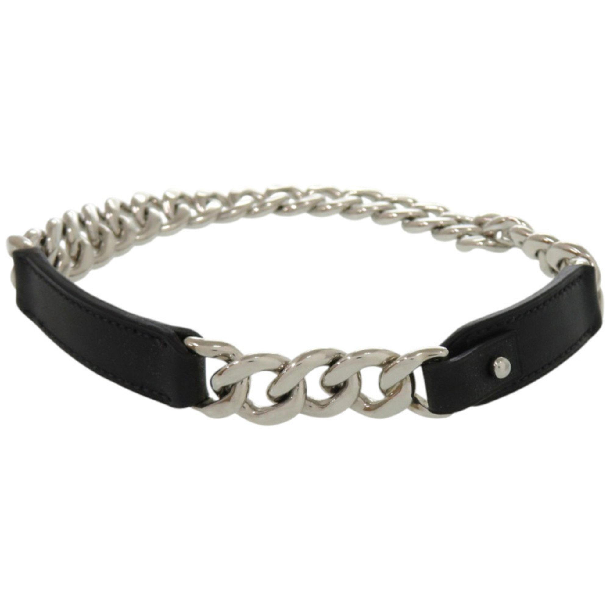 Hermes Hermès necklace, box chain, Vau Barenia metal, black, Q engraved, choker, 0929 HERMES Size ONE SIZE - 1 Thumbnail