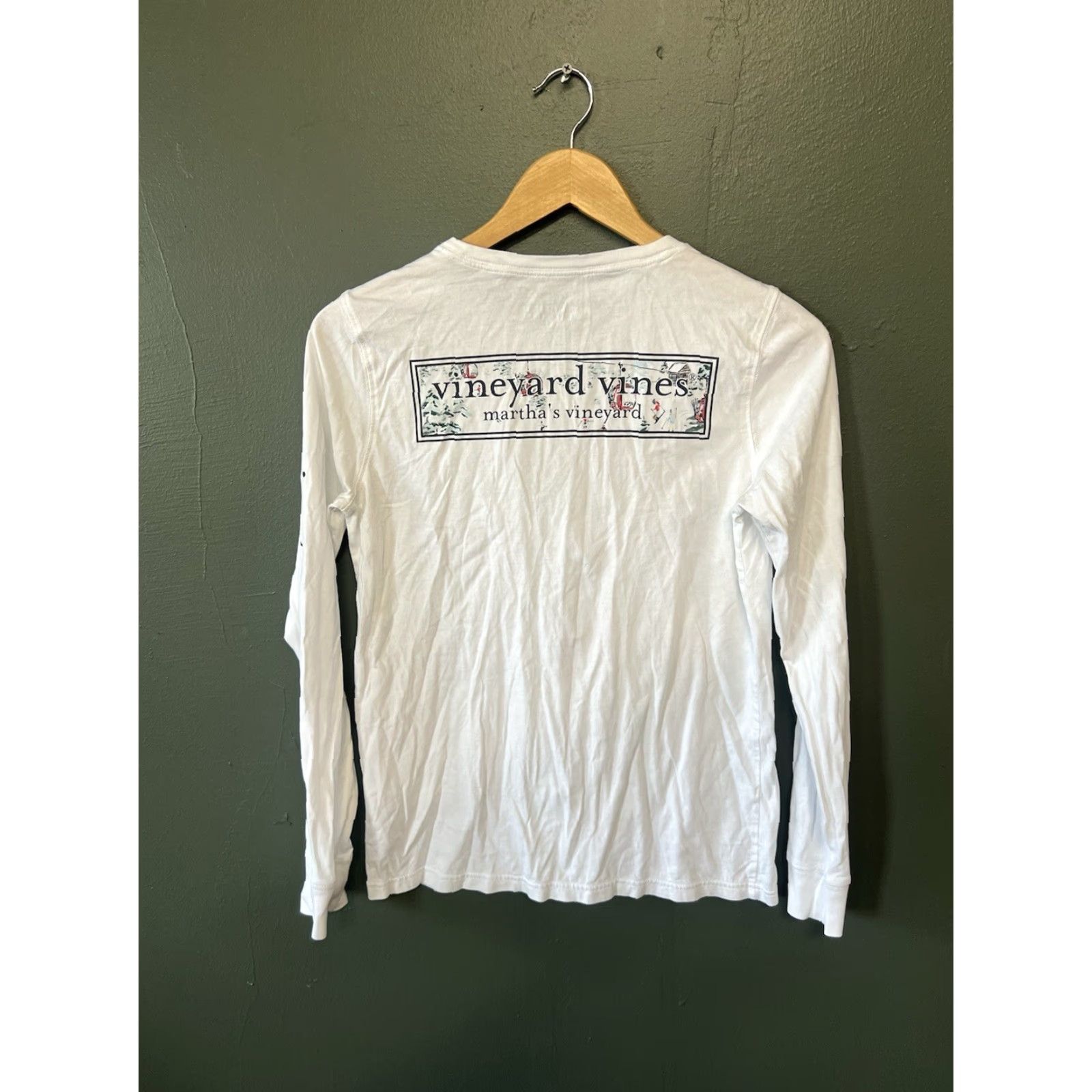 Vineyard Vines Vineyard Vines Mens White Long Sleeve Martha Vineyards Graphic Shirt XS Size US XS / EU 42 / 0 - 2 Thumbnail