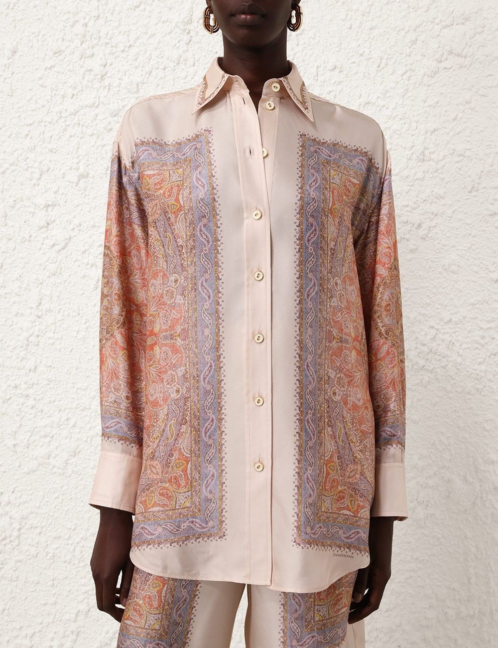 Zimmermann o1s22i1n1024 Illustration Silk Blouse in Multicolor Size M / US 6-8 / IT 42-44 - 2 Thumbnail