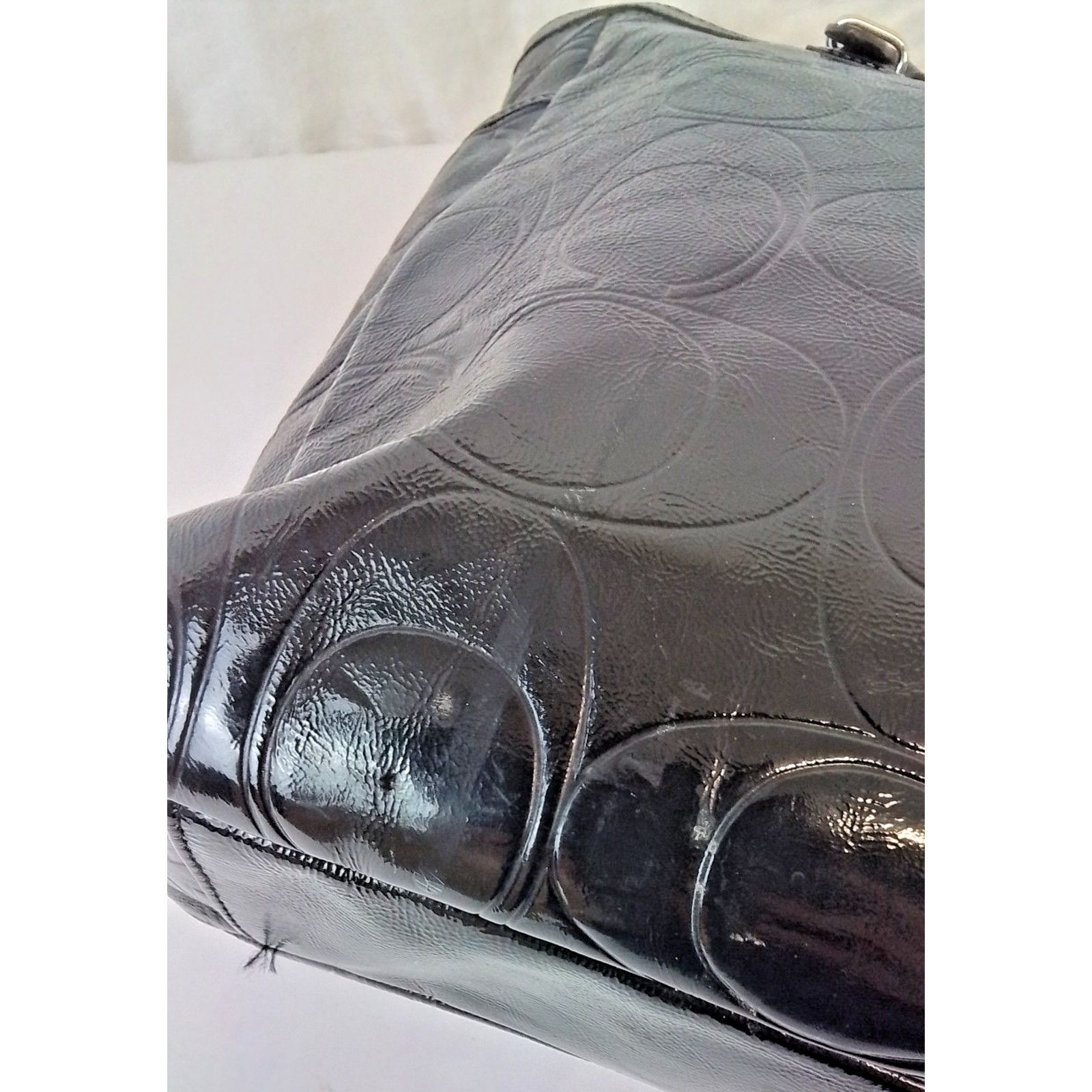 Coach Coach Gallery Tote Bag Black Patent Leather Signature C Size ONE SIZE - 11 Thumbnail