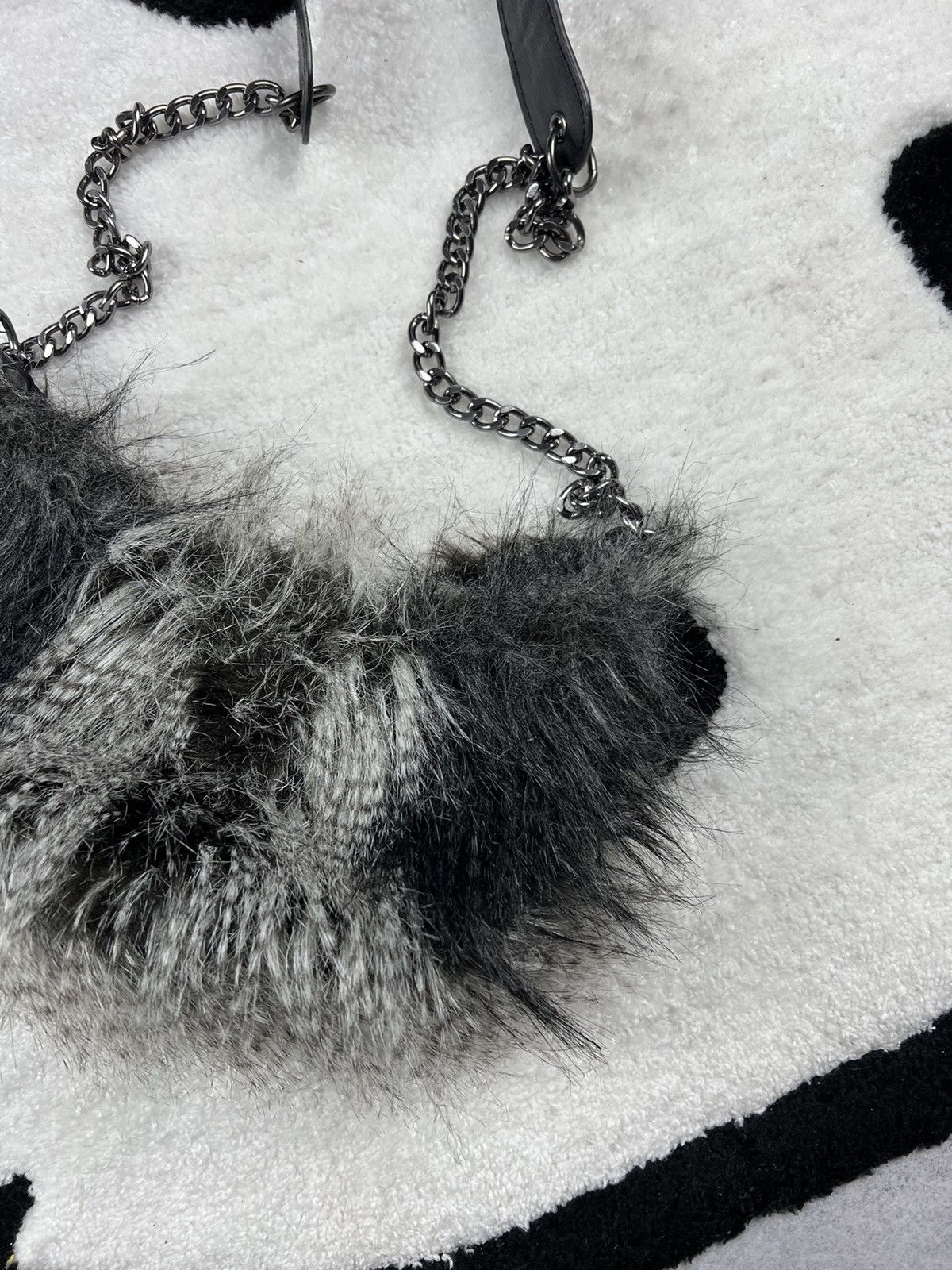 If Six Was Nine Vintage Alt Fuzzy Mohair Y2K Rhinestones Grunge Bag Size ONE SIZE - 4 Thumbnail