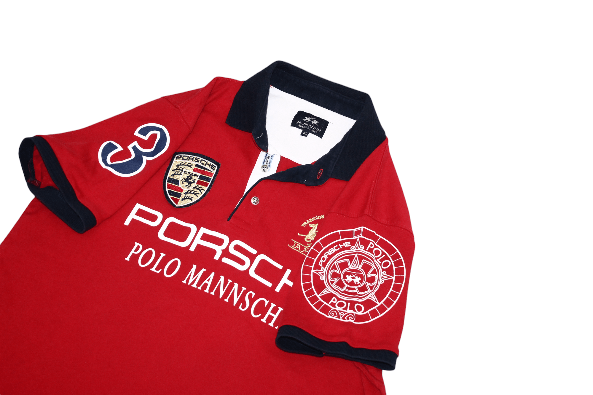 La Martina × Porsche Design VTG La Martina x Porsche Polo Team Big Logo Polo Shirt Size US XL / EU 56 / 4 - 10 Thumbnail