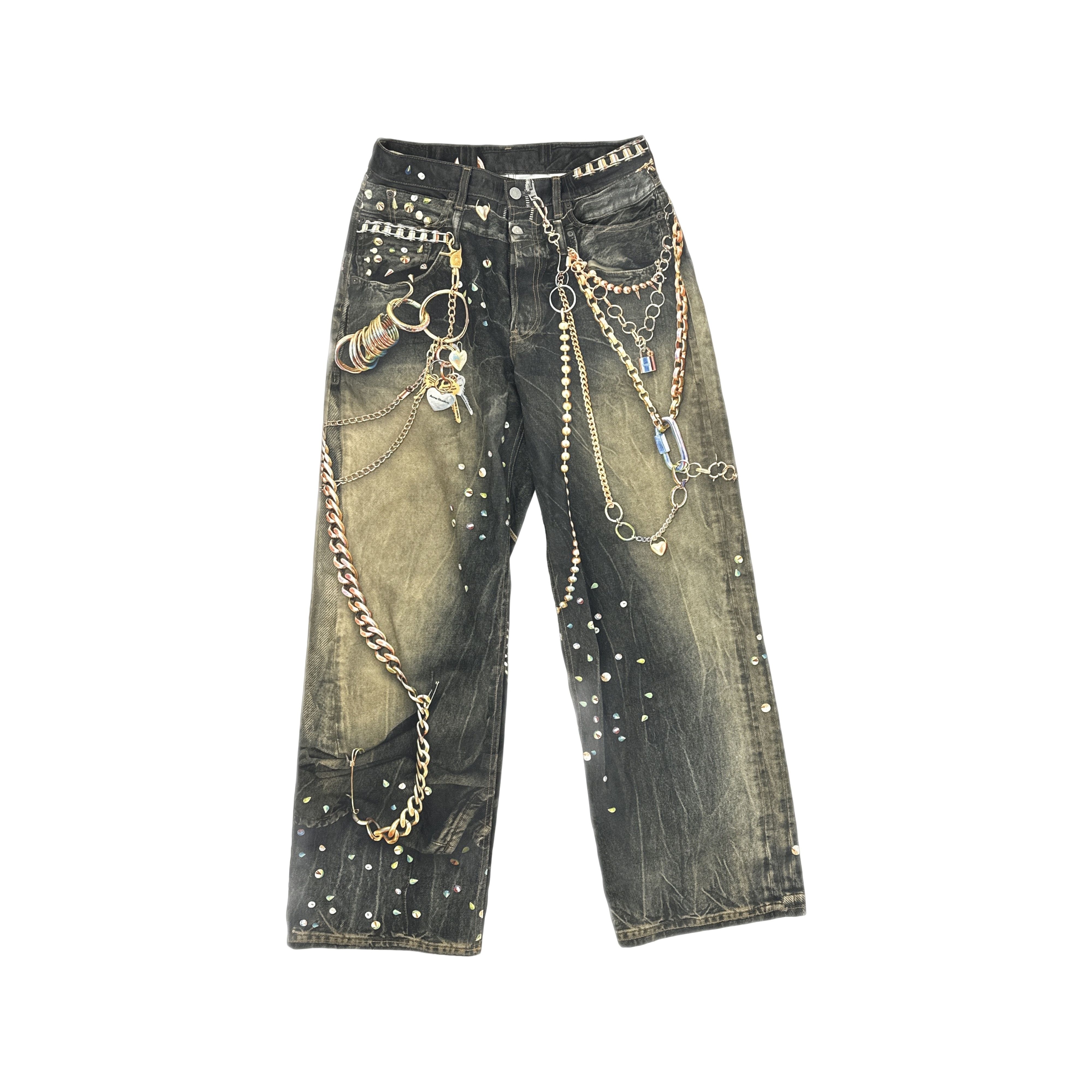 Acne Studios Acne Studios Horse 1981 Chain Print Jeans Size M Size US 32 / EU 48 - 1 Thumbnail