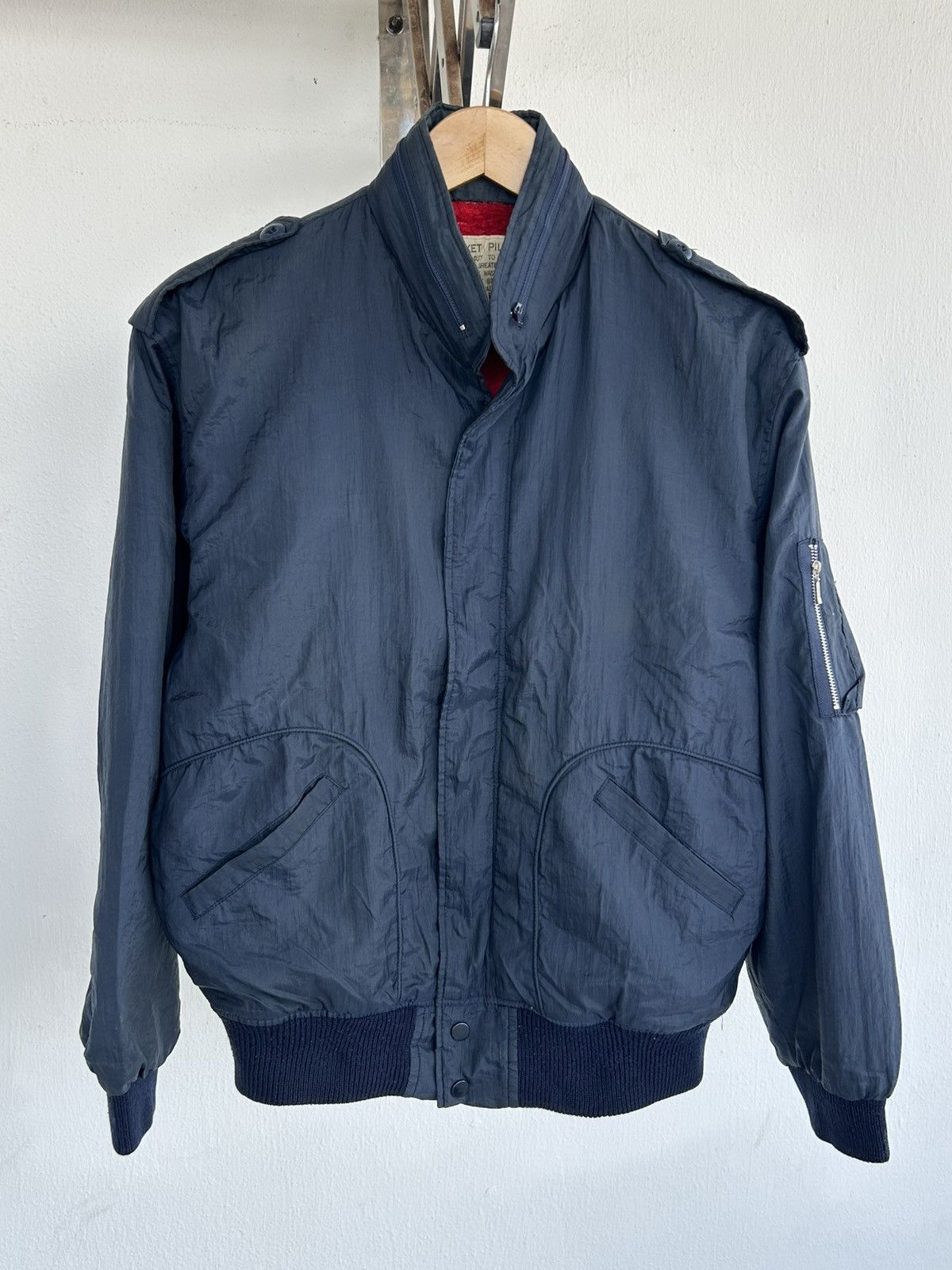 Other Pilot Bomber Jacket Vintage Navy Blue Size US L / EU 52-54 / 3 - 1 Thumbnail