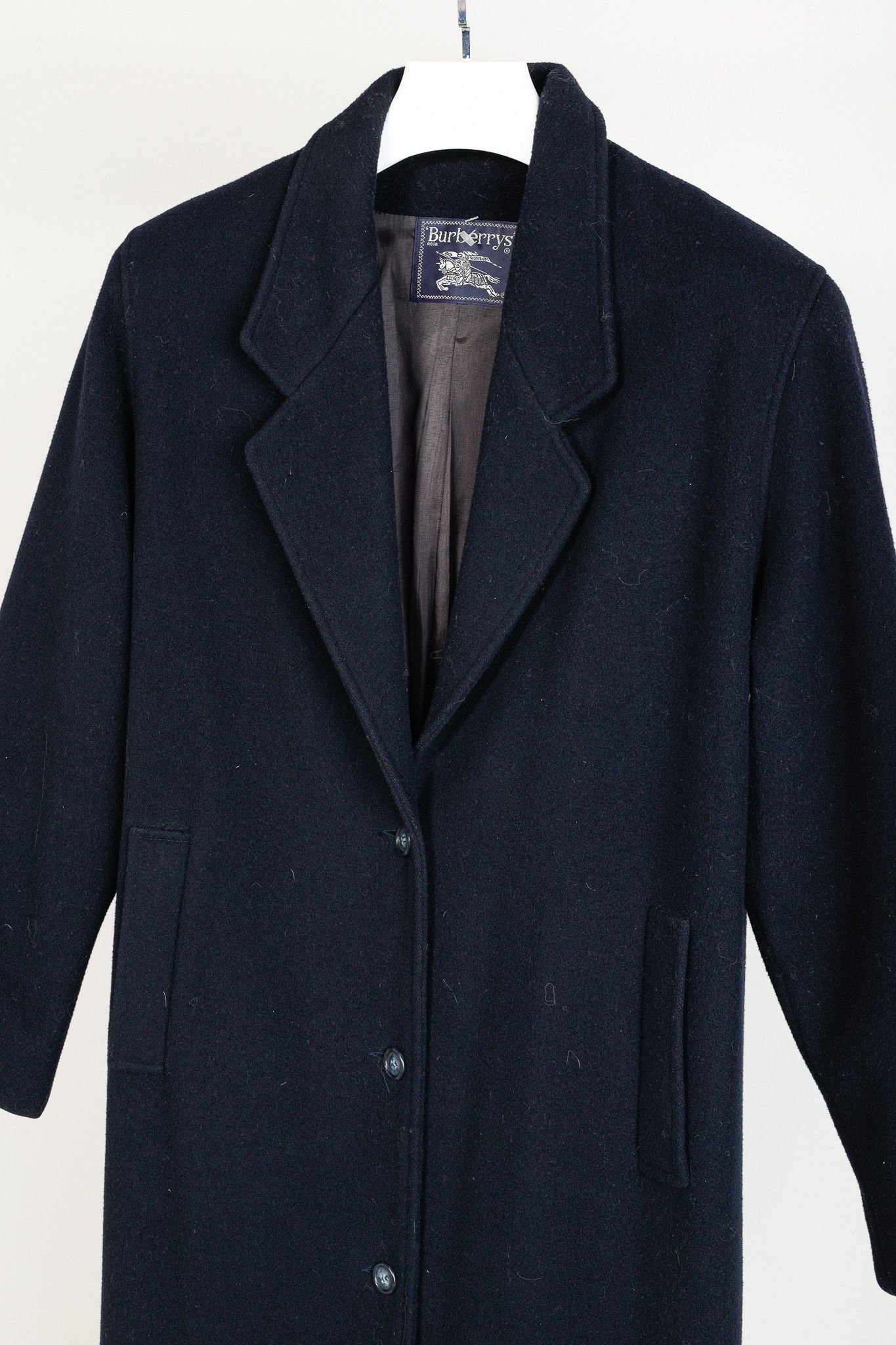 Burberry Burberry Vintage Navy Wool Chesterfield Coat Size US L / EU 52-54 / 3 - 3 Thumbnail
