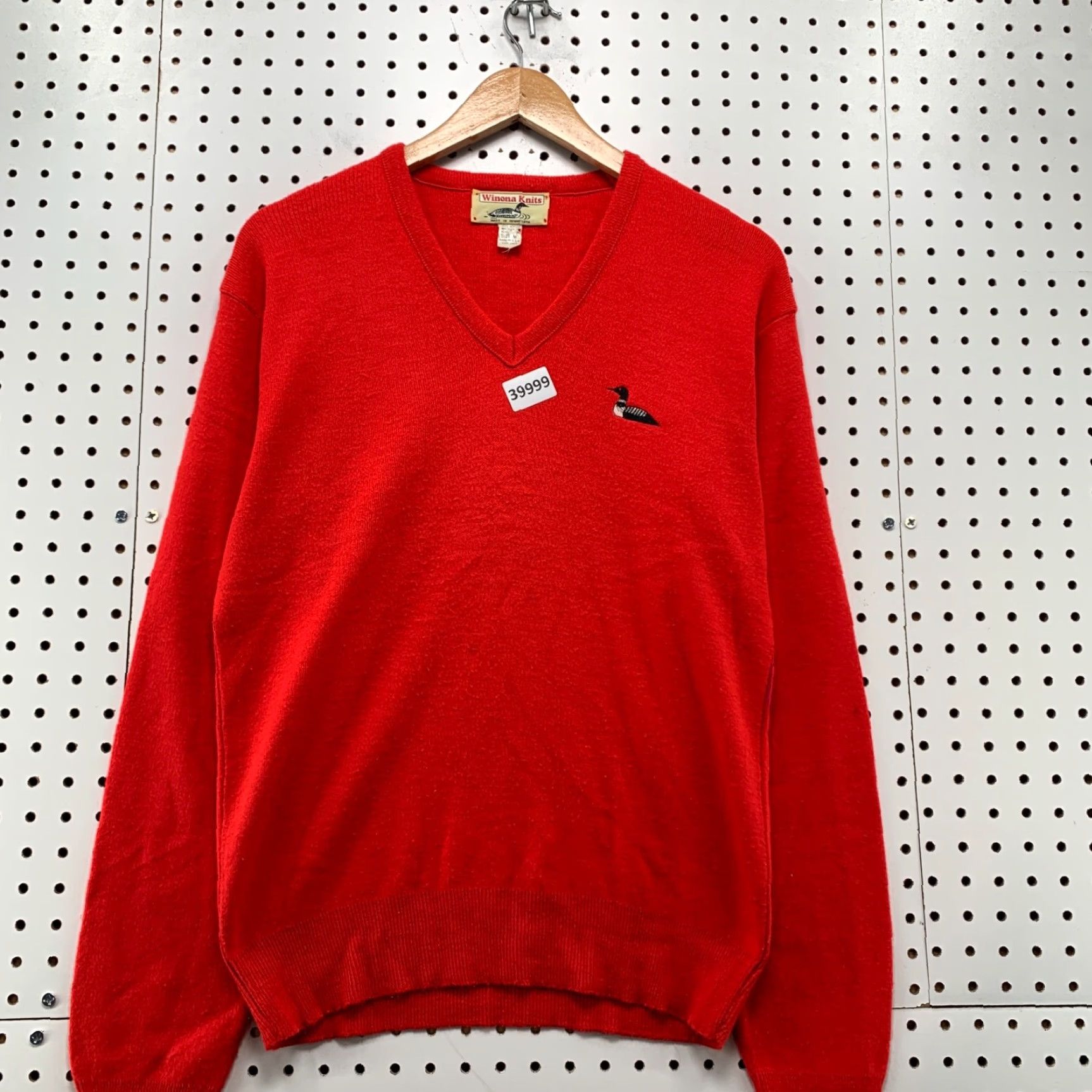 Vintage VINTAGE Winona Knits Sweater Mens Medium Red V Neck Duck Logo Casual Preppy Size US M / EU 48-50 / 2 - 2 Thumbnail