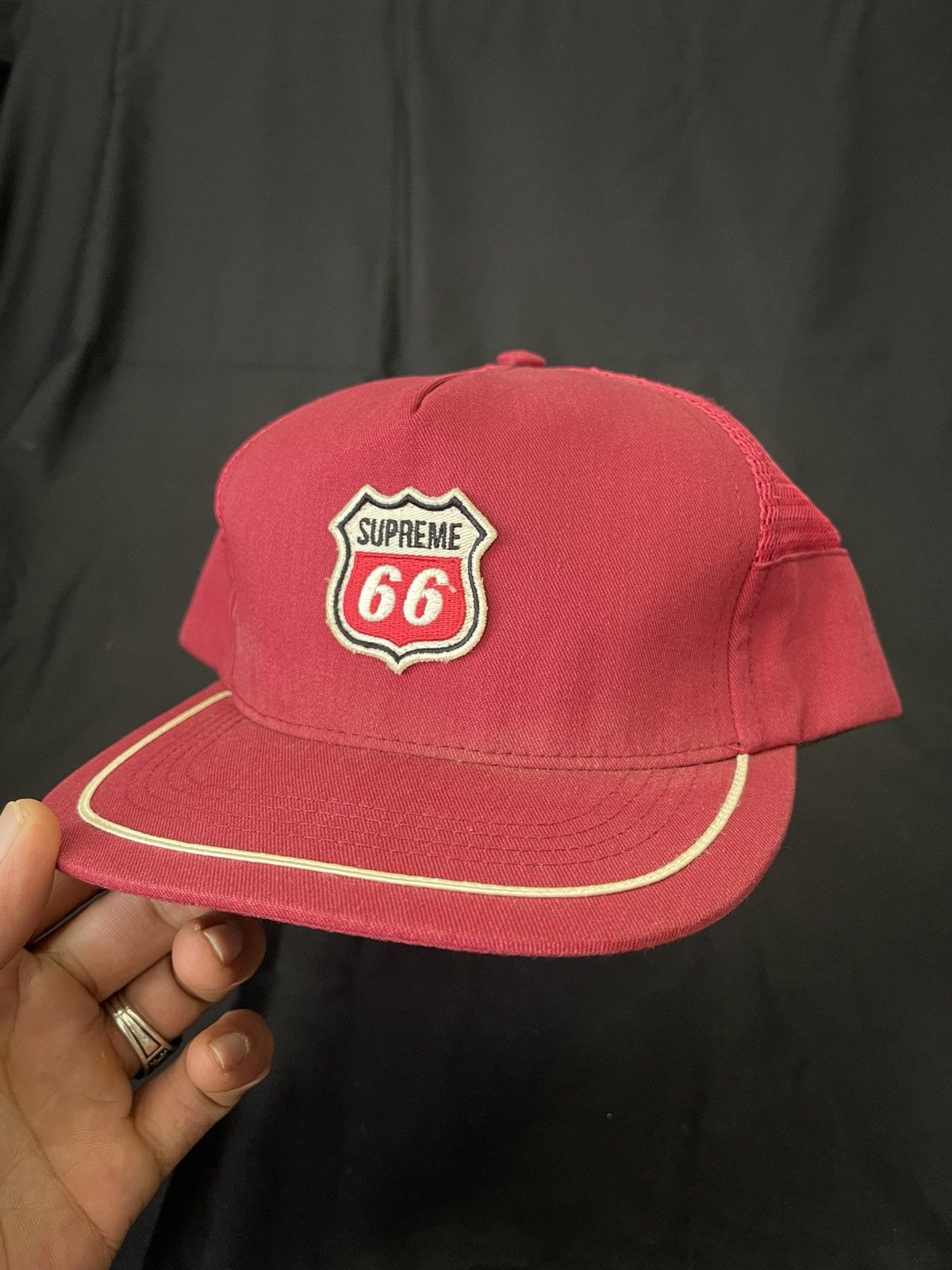 Supreme SS12 Supreme Route 66 Side Vent 5 Panel Snapback Cap Hat Size ONE SIZE - 2 Thumbnail