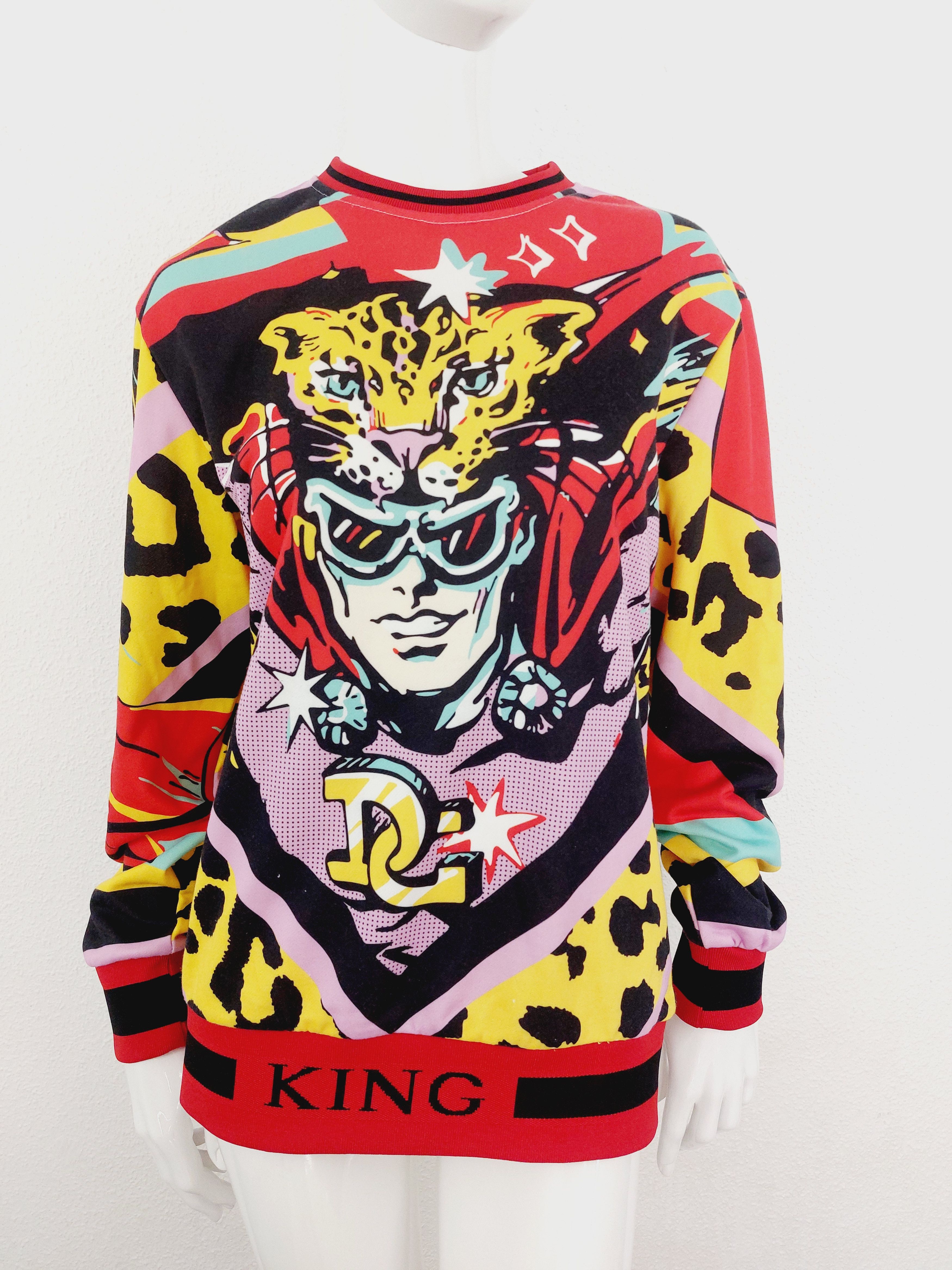 Dolce & Gabbana Dolce & Gabbana 2019 Leopard King D&G Superhero Sweatshirt Size US S / EU 44-46 / 1 - 1 Thumbnail