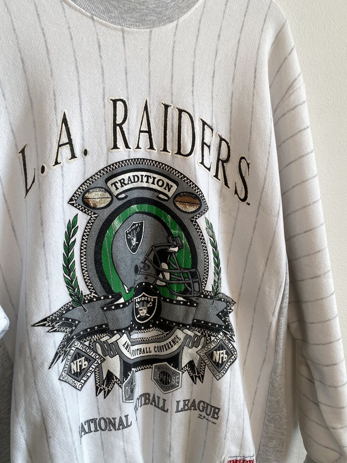NFL Vintage 90s LA Raiders Crewneck Sweatshirt Size US XL / EU 56 / 4 - 3 Thumbnail