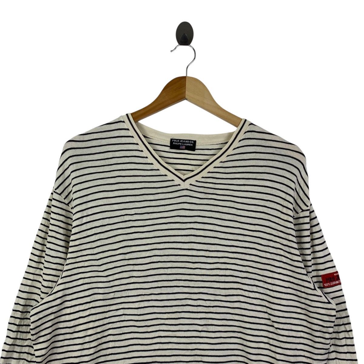 Polo Ralph Lauren Polo Jeans Co. Ralph Lauren Striped V-Neck Long Sleeve Size US M / EU 48-50 / 2 - 2 Thumbnail