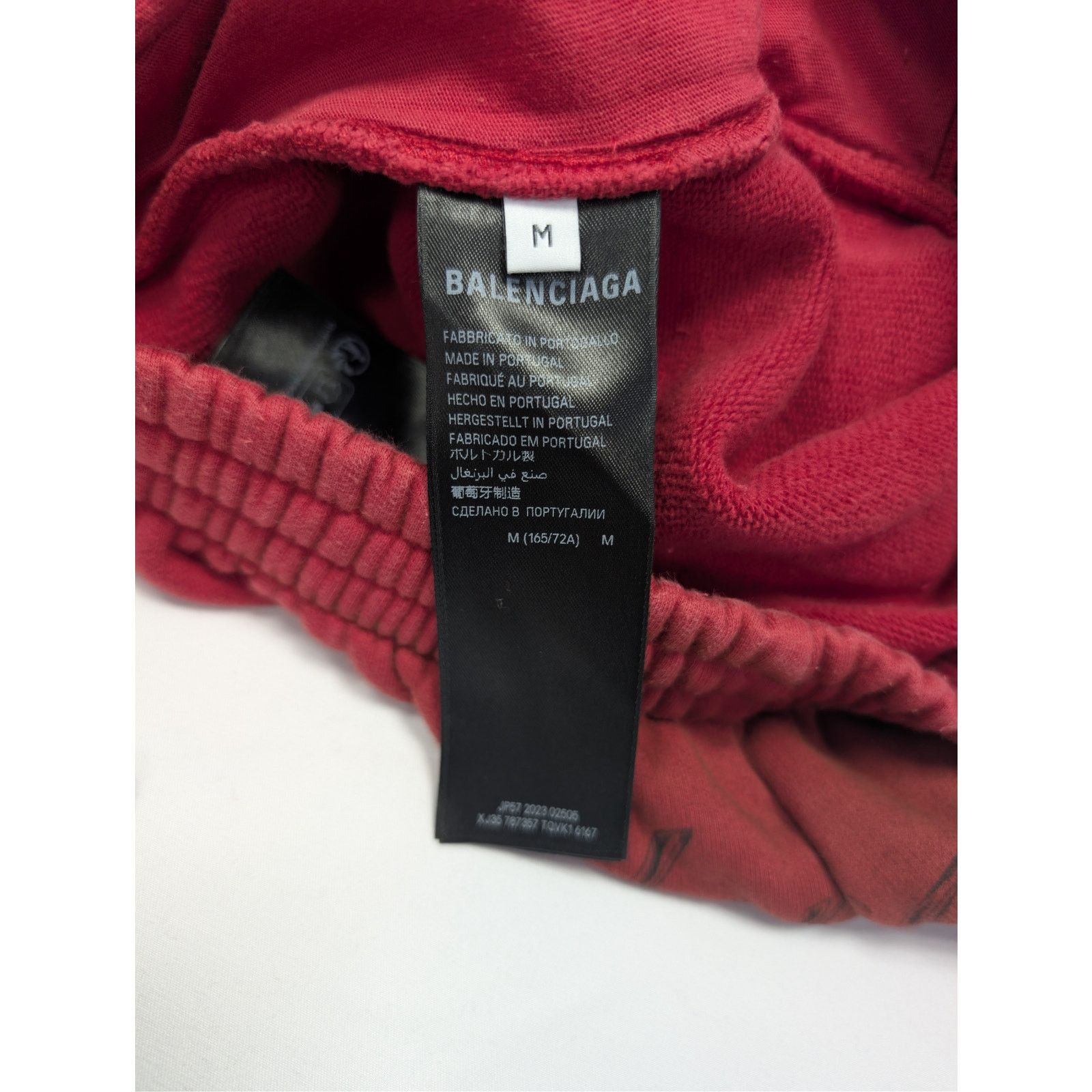 Balenciaga o1rshd1 Baggy Sweatpants & Joggers in Red/Black Size US 32 / EU 48 - 17 Thumbnail