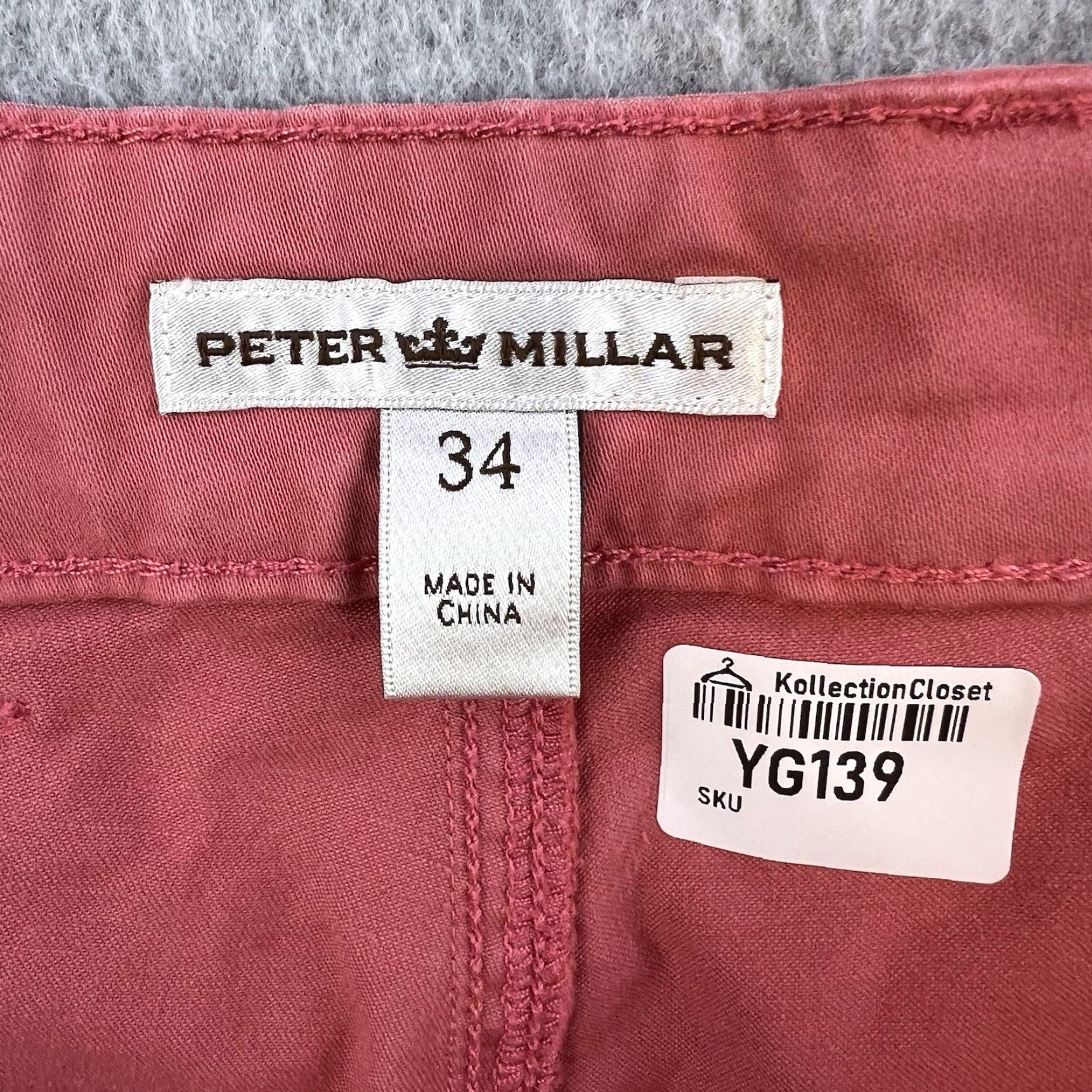 Peter Millar Peter Millar Pants Mens 34 Pink Chino Tapered Casual Pockets Preppy Adult Size US 34 / EU 50 - 6 Thumbnail