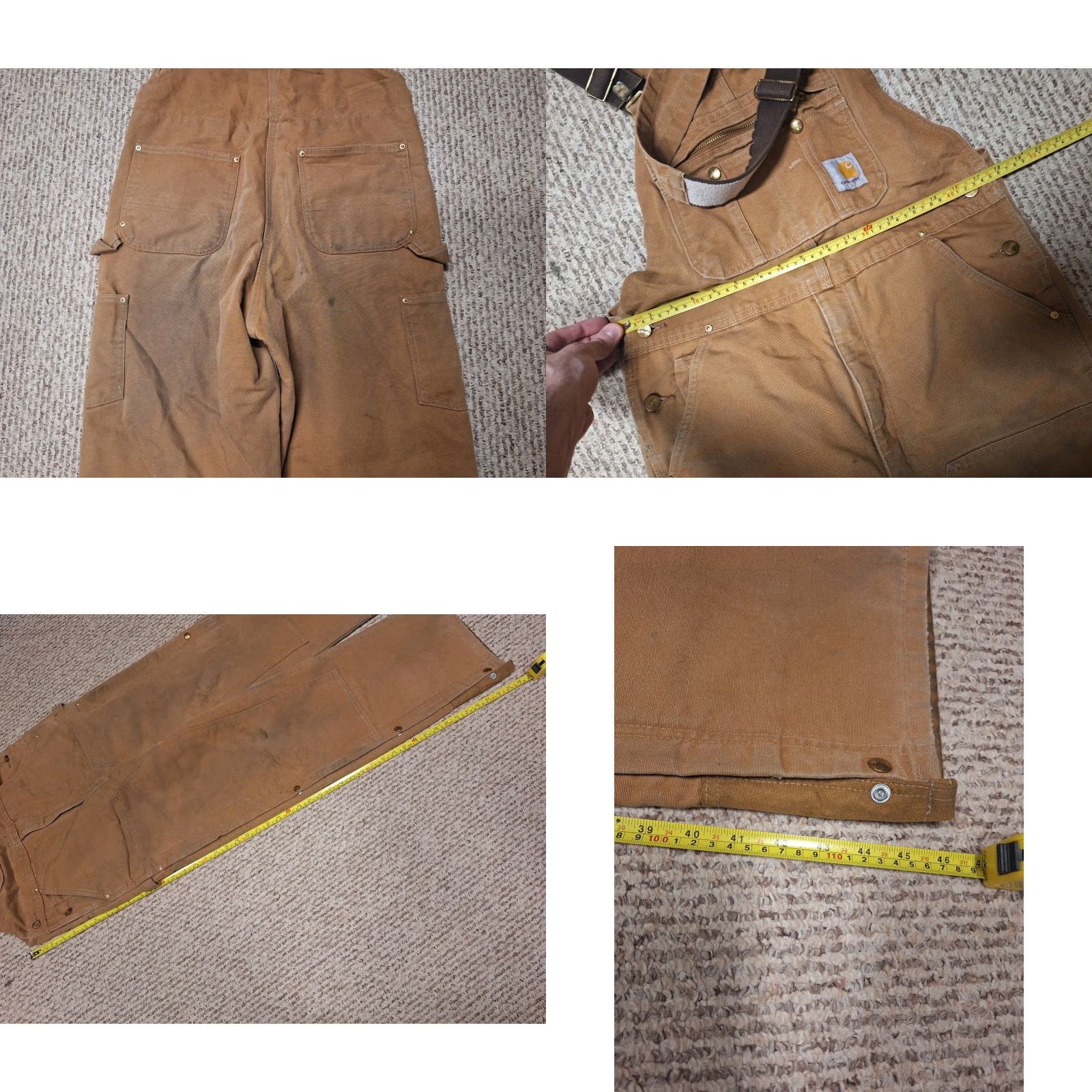 Carhartt VINTAGE Carhartt Distressed Brown Canvas Insulated Quilt Lined Double Knee Overalls 36 Mens Workwear Size US 36 / EU 52 - 8 Thumbnail
