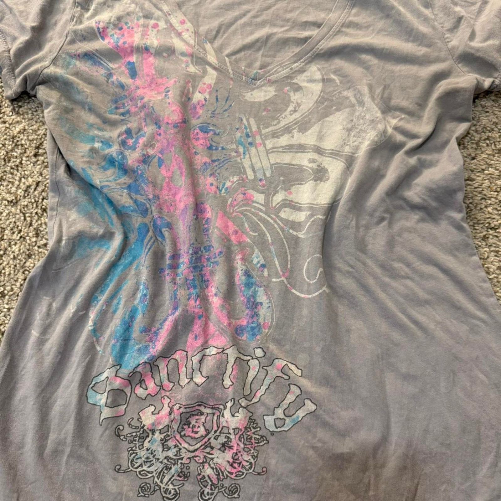 Sanctuary Sanctify T-Shirt Top Women's L 100% Cotton Short Sleeve Y2K Size L / US 10 / IT 46 - 2 Thumbnail