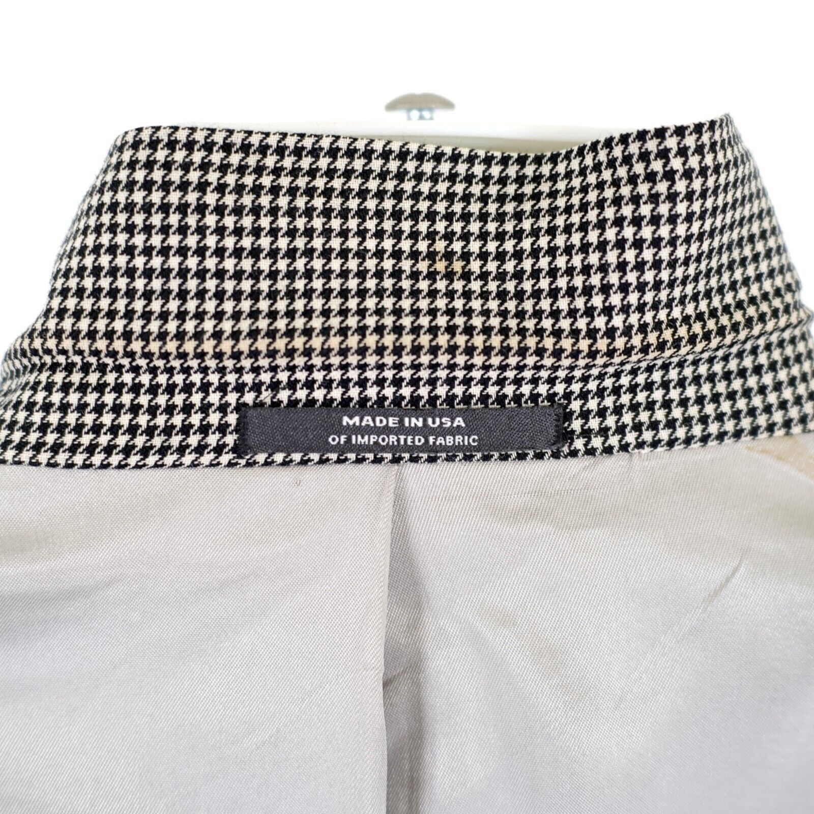 Austin Reed Austin Reed 46L Wool Cream Black Herringbone Sport Coat 3 Bu Size 46L - 11 Thumbnail