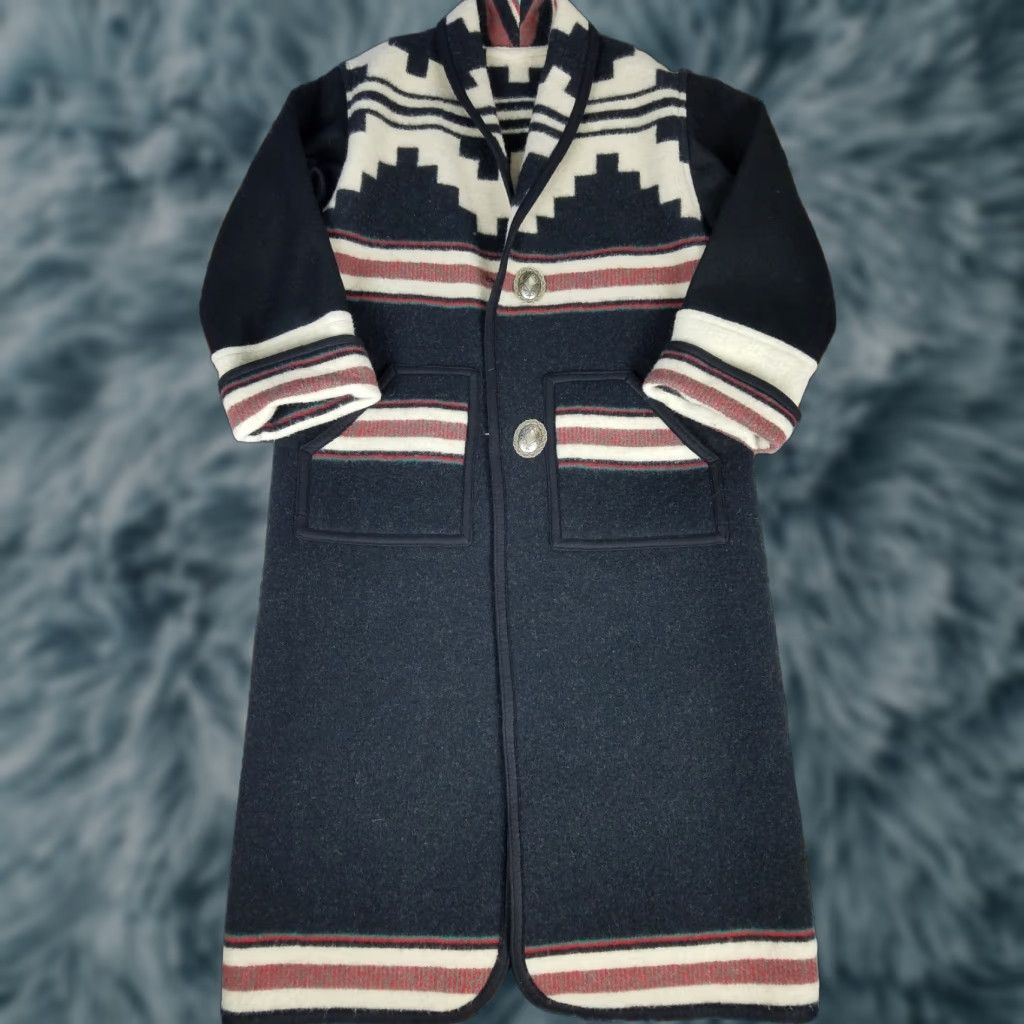 ESPIRIT VINTAGE Reversible Long Coat Wool Blanket Coat NA custom Men’s 53in 24.5in 26in Black Spirit Canyon Coat/Jacket Size US M / EU 48-50 / 2 - 1 Thumbnail
