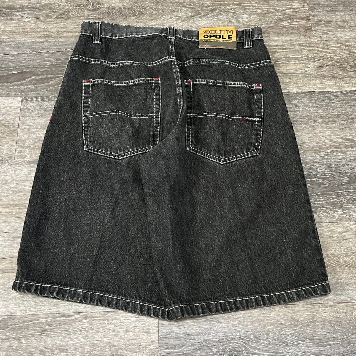 Pre-owned Jnco X Southpole Vintage Y2k Southpole Baggy Wide Leg Black Shorts Jnco Style