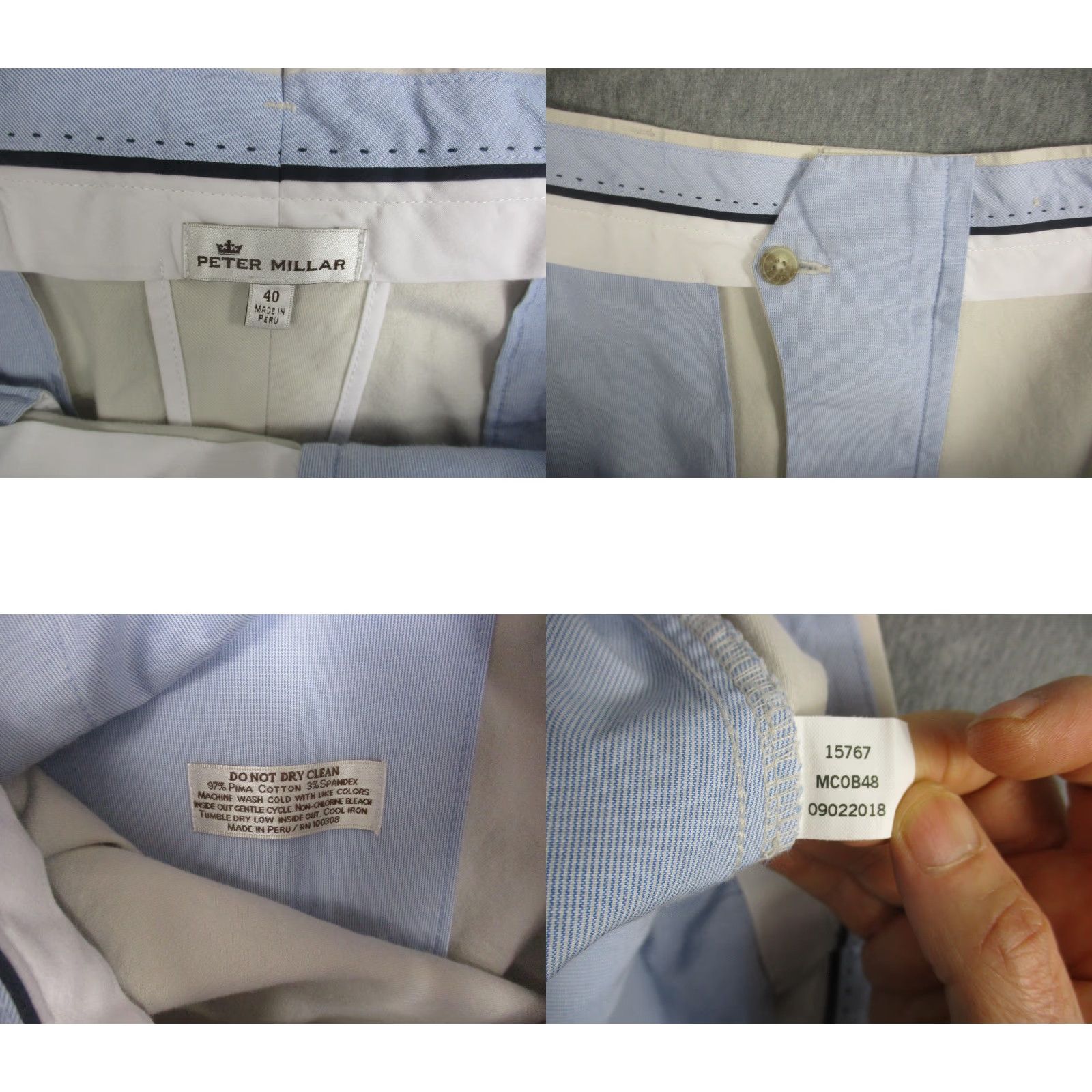 Peter Millar Peter Millar Pants Mens 40x27 Beige Chino Straight Leg Pima Cotton Stretch Size US 40 / EU 56 - 8 Thumbnail