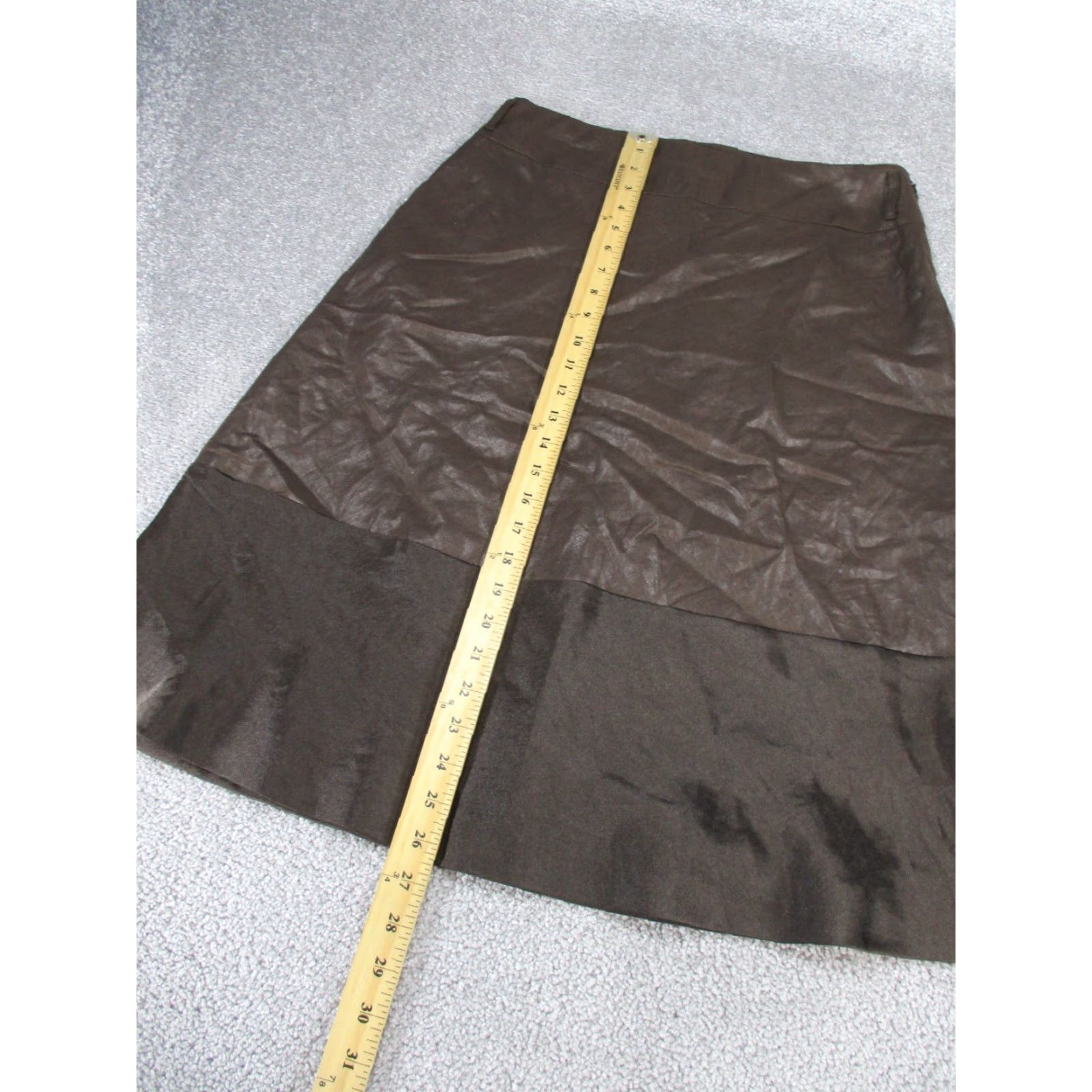 Vintage Cortefiel Skirt Womens 42 US 10 Brown Linen A Line Midi Size 32" / US 10 / IT 46 - 3 Thumbnail