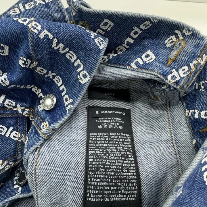 Alexander Wang Alexander Wang Logo Print Denim Jacket for Women - Size S / US 4 / IT 40 - 5 Thumbnail