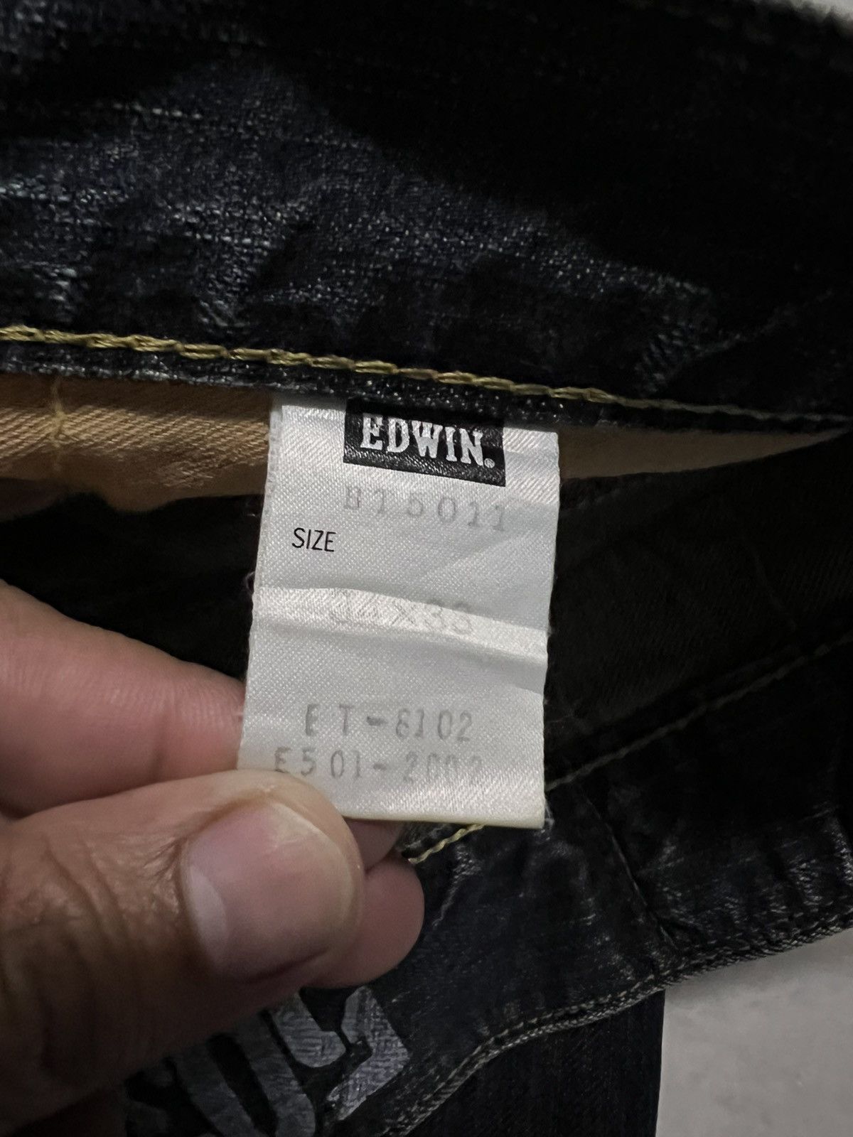 Edwin × Vintage 💥Flare💥Edwin 503 Blue Trip Distress Jean Size US 35 - 23 Thumbnail