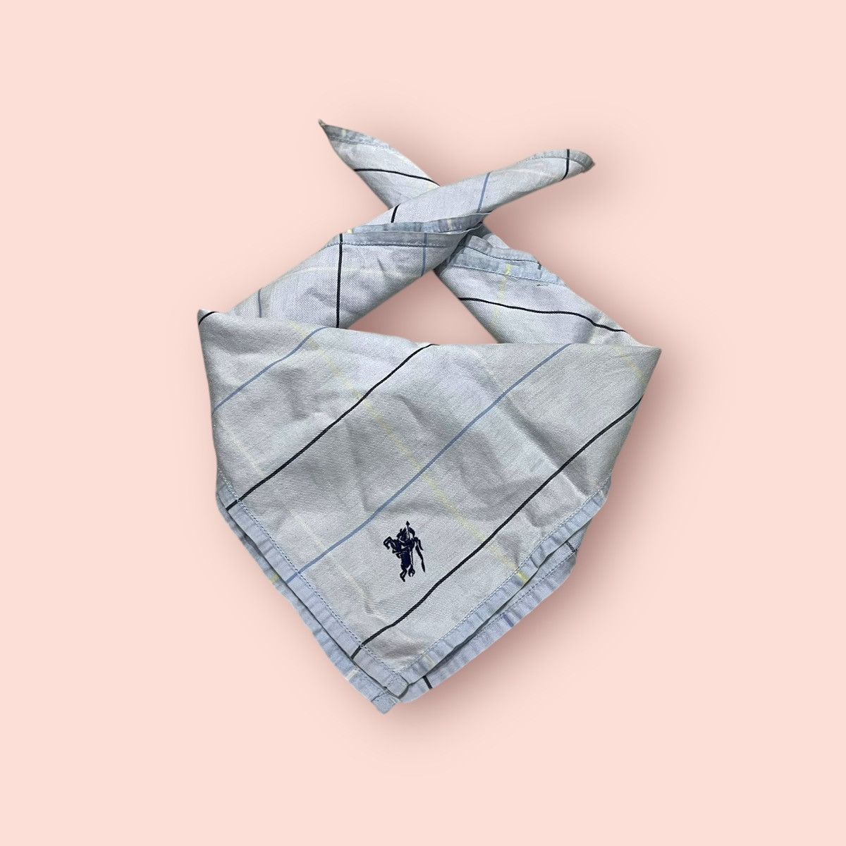 Burberry × Designer VINTAGE BURBERRYS LIGHT BLUE PLAID BANDANA/HANDKERCHIEF Size ONE SIZE - 5 Thumbnail