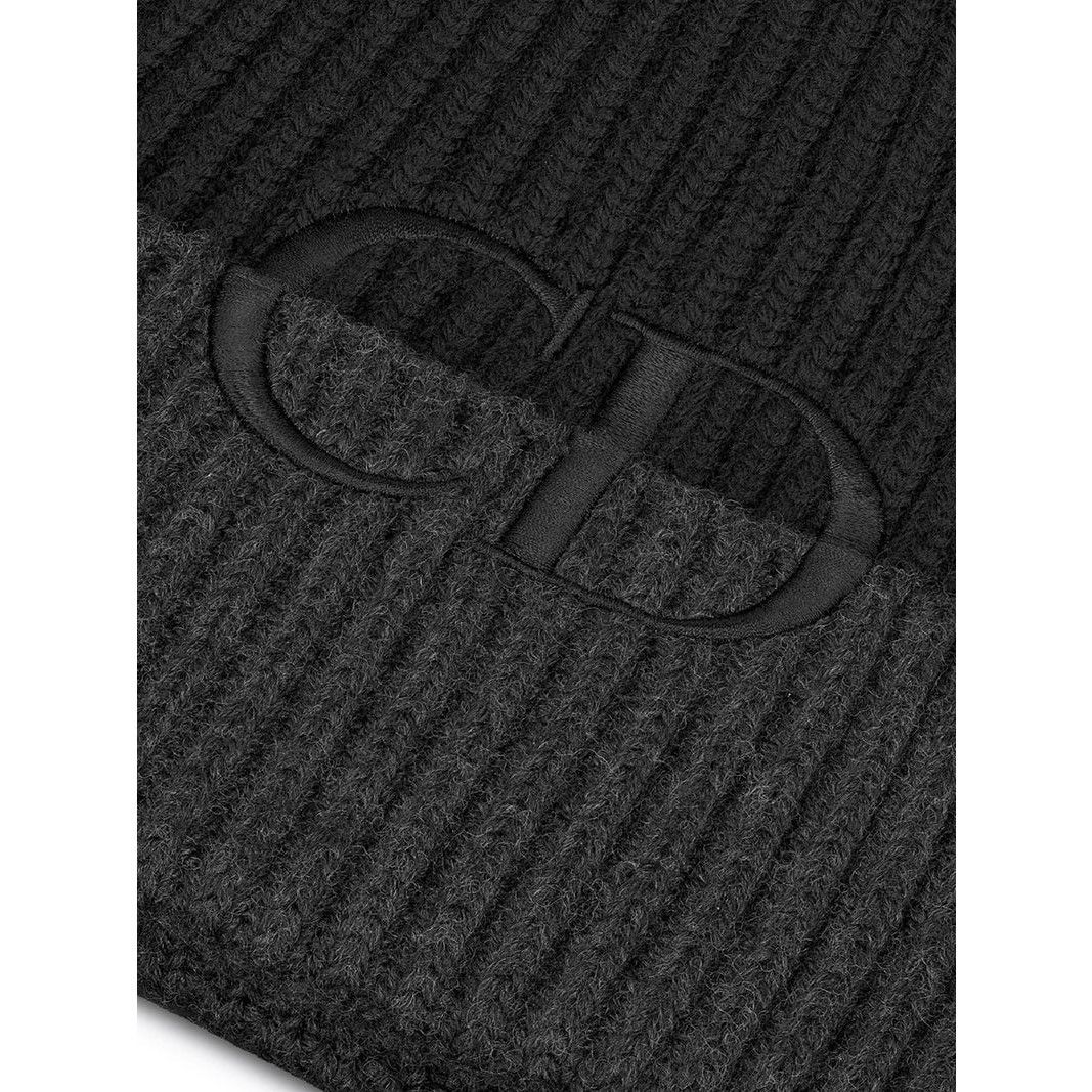 Dior DIOR $460 CD Icon Black and Deep Gray Virgin Wool Beanie Hat Size ONE SIZE - 2 Thumbnail