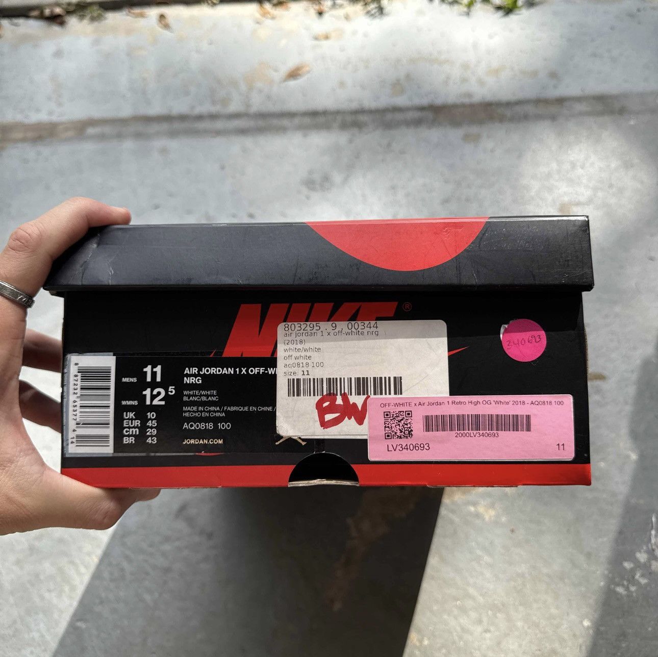 Nike × Off-White Nike x Off White Jordan 1 High ‘OG White’ 2018 Size US 11 / EU 44 - 8 Thumbnail