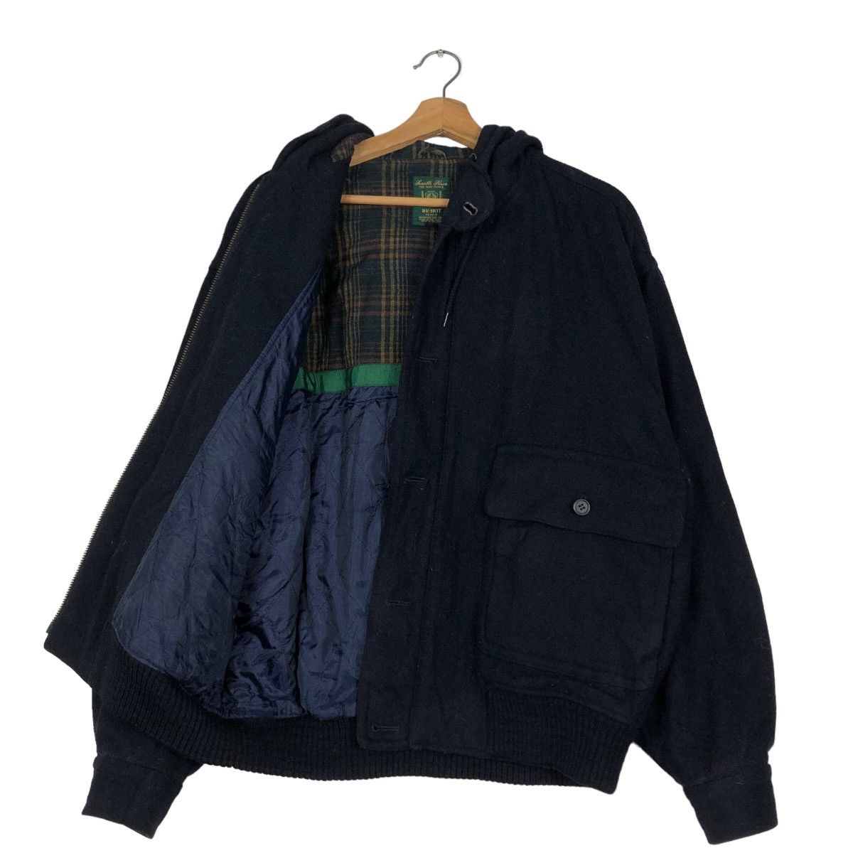 Issey Miyake 🔥Vintage Wool Bomber Jacket Be-Hot Blanket Lining Tartan Size US L / EU 52-54 / 3 - 11 Thumbnail