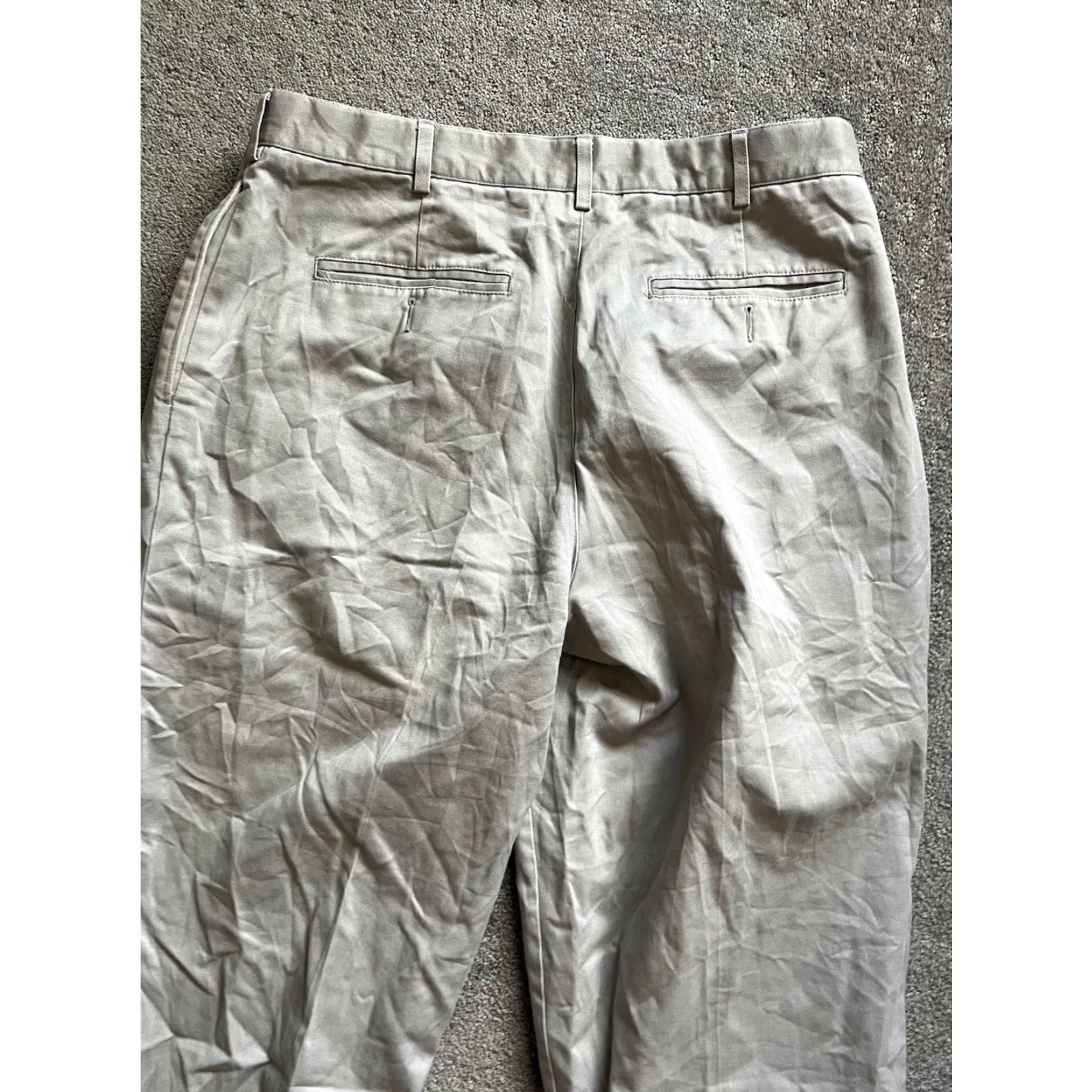 Lands' End VINTAGE Lands' End Men’s Pants Tapered Leg Size 34x29 Gray Pleated Canvas Men’s Clothing Size US 34 / EU 50 - 4 Thumbnail