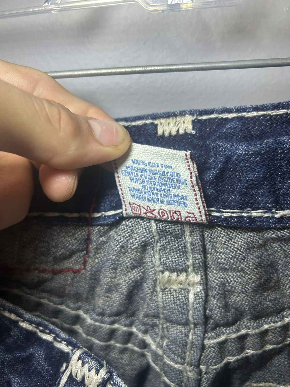 Vintage Vintage Rough Rider Jeans big contrast stitch denim Size US 29 - 4 Thumbnail