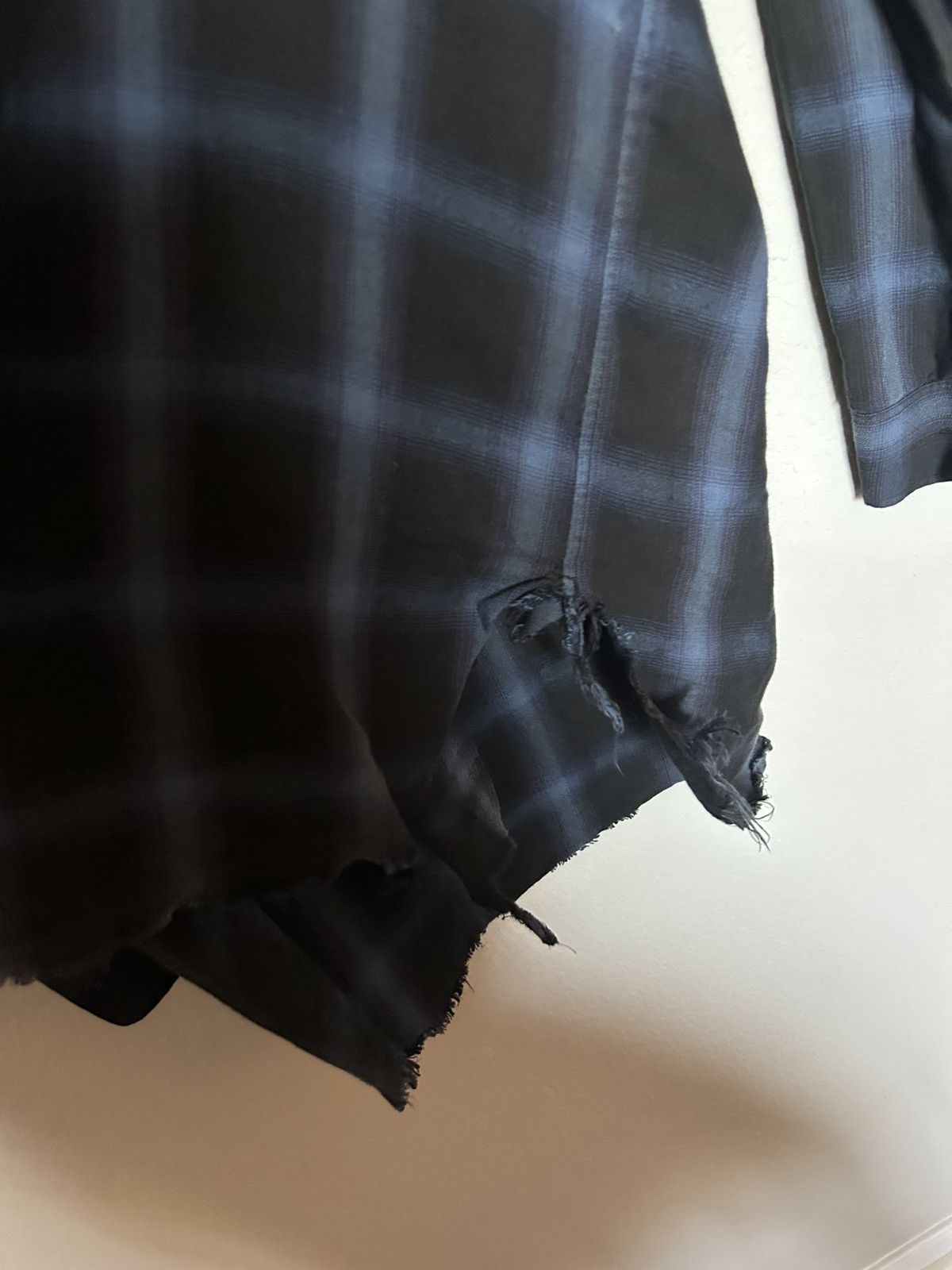 Saint Laurent Paris Saint Laurent Paris Black & Blue Distressed Flannel Size US XS / EU 42 / 0 - 6 Thumbnail