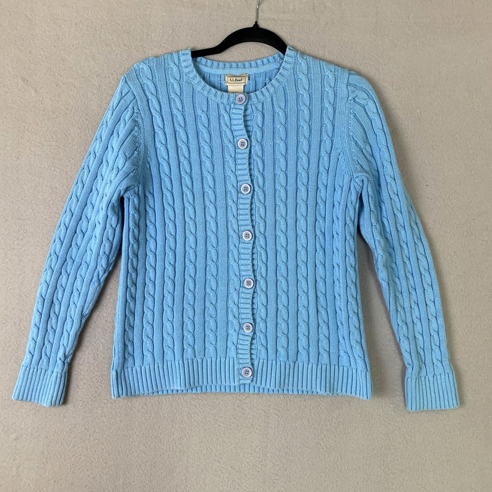 Vintage VINTAGE LL Bean Cardigan Sweater Womens M Blue Cable Knit Button Front Preppy Y2K Size M / US 6-8 / IT 42-44 - 2 Thumbnail