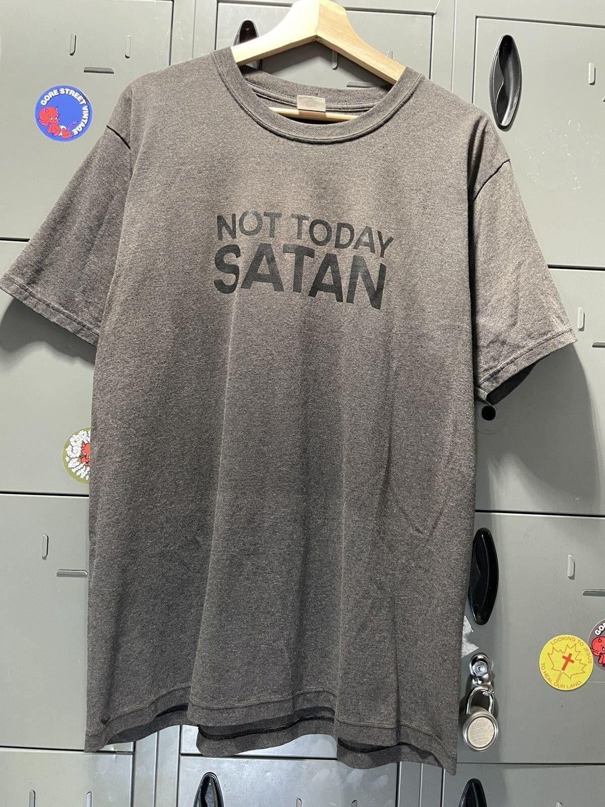 Vintage Vintage 1990 blank art text print goth emo Not Today Satan Size US XL / EU 56 / 4 - 2 Thumbnail