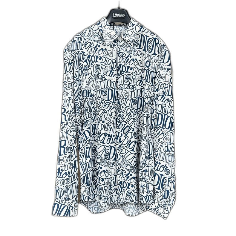 Dior Stussy Silk Shirt with Print Design-yf