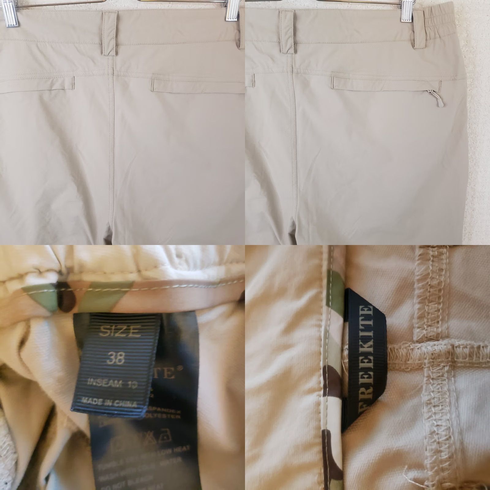 Vintage Freekite Mens Quick Dry Cargo Shorts Lightweight Beige Hiking 38X10 NWOT Size US 38 / EU 54 - 8 Thumbnail