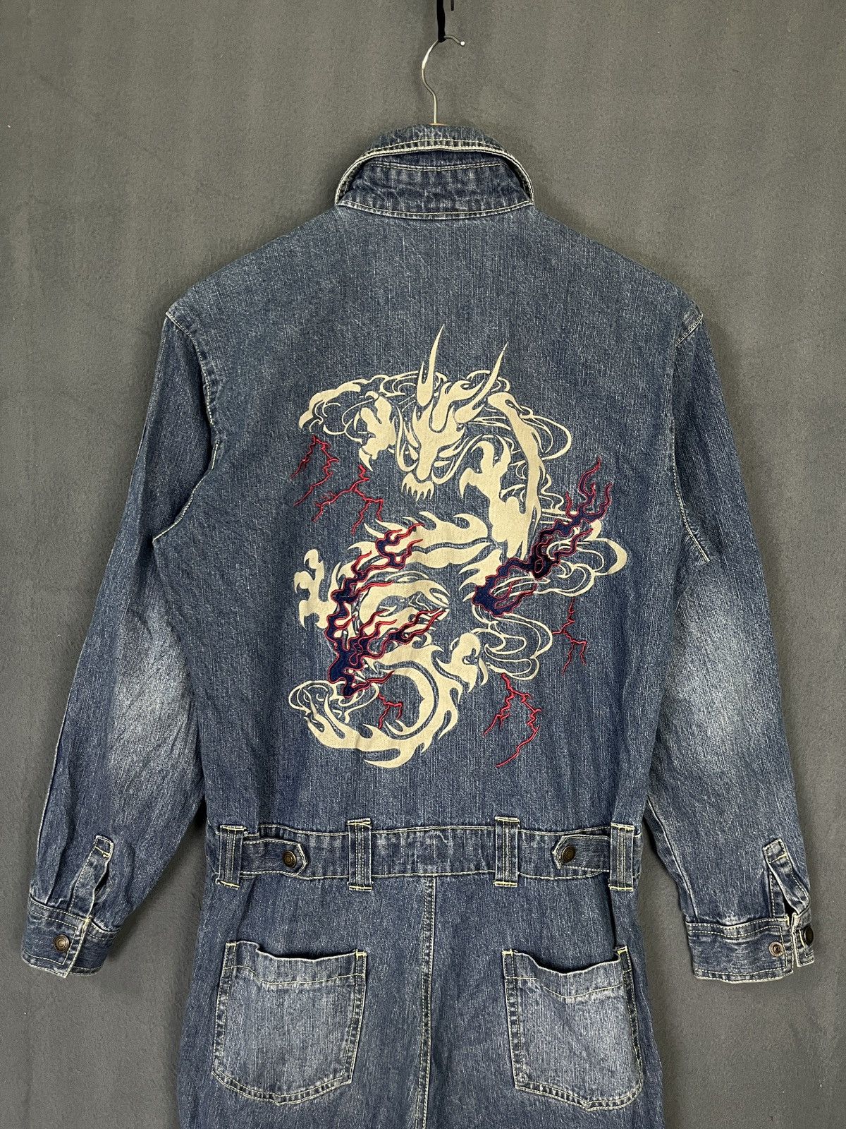 Japanese Brand Amore Puro Dragon Backhit Denim Cargo Coverall Size US S / EU 44-46 / 1 - 5 Thumbnail