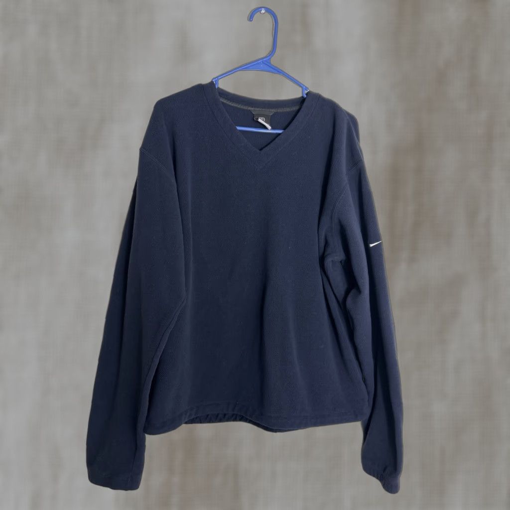 Nike Nike Golf Men's L V-Neck Navy Blue Fleece Pullover Sweater Size US L / EU 52-54 / 3 - 1 Thumbnail