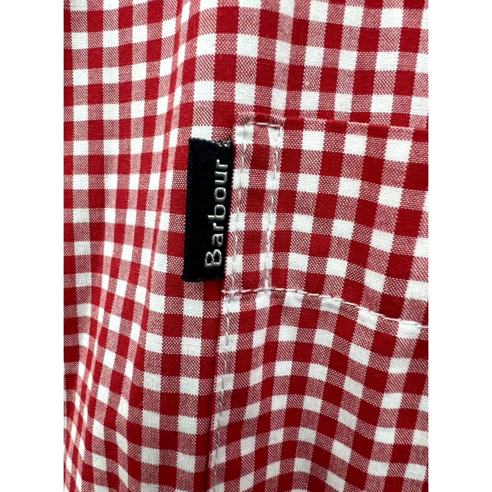 Barbour Barbour Button-Up Shirt Gingham Red Mens UK M US S Tailored Long Sleeve Collared Check-Pattern Regular Size Size US S / EU 44-46 / 1 - 5 Thumbnail