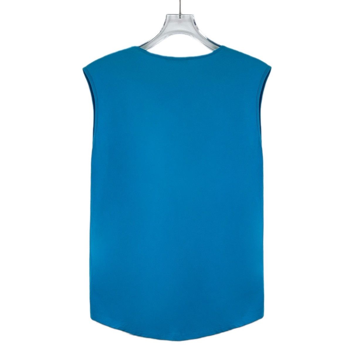 Balmain Balmain Blue Logo Gold Foil Cotton Sleeveless Vest K26WX Size XS / US 0-2 / IT 36-38 - 2 Thumbnail