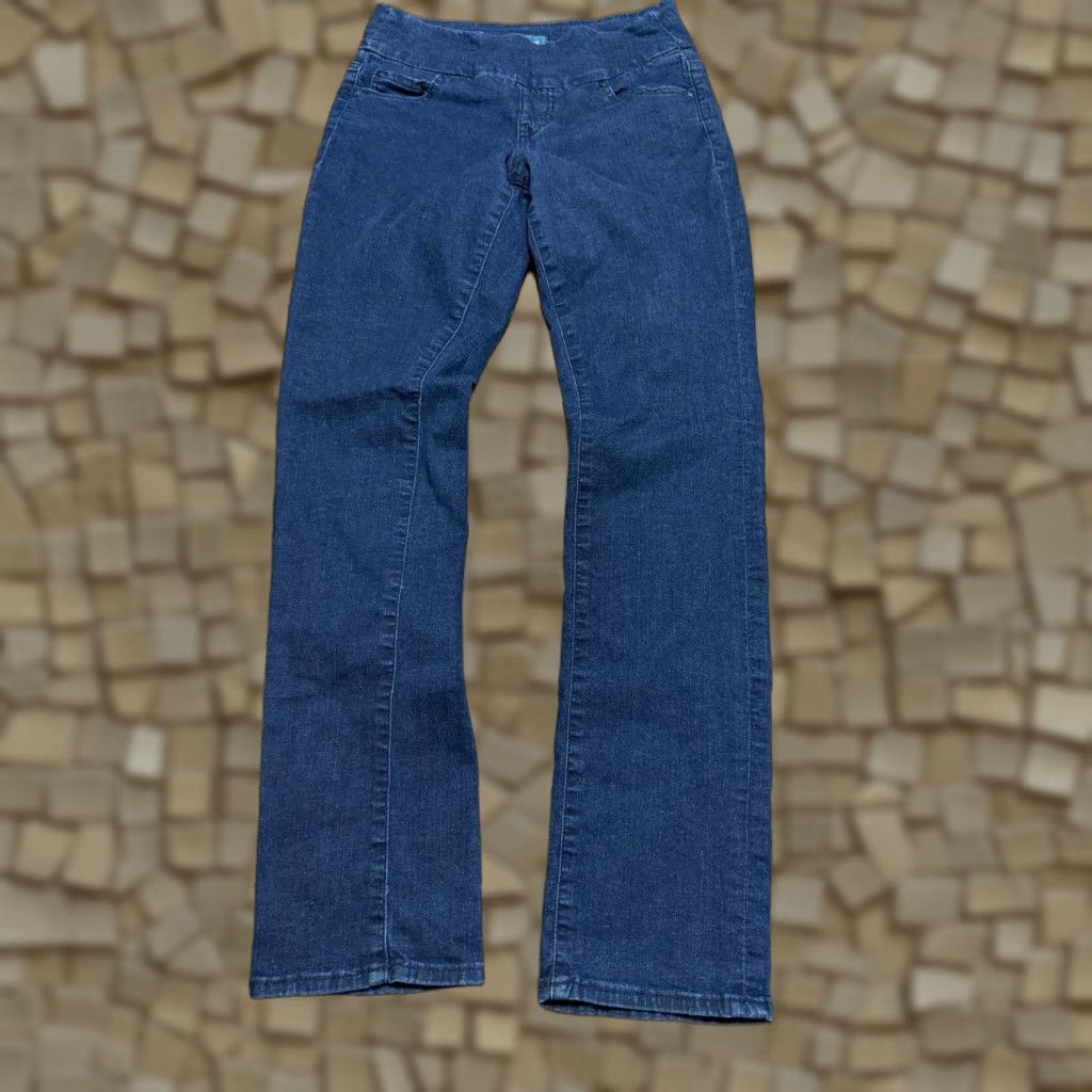 AG Jeans JAG Jeans Women's 4P Blue Denim Straight Pull On Jeans 40" Inseam 30" Length Regular Stretch Size 27" / US 4 / IT 40 - 1 Thumbnail